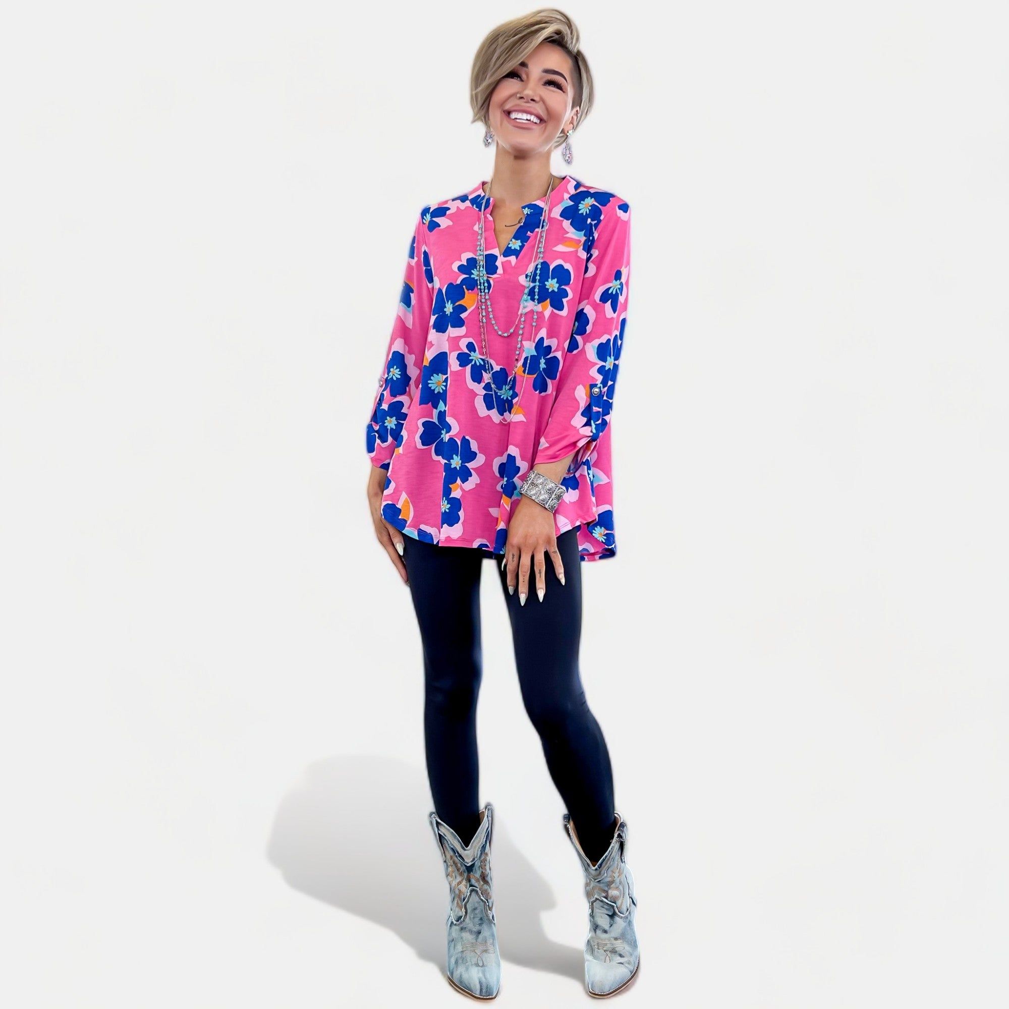 Pink Floral Lizzy Top sold by ZZs