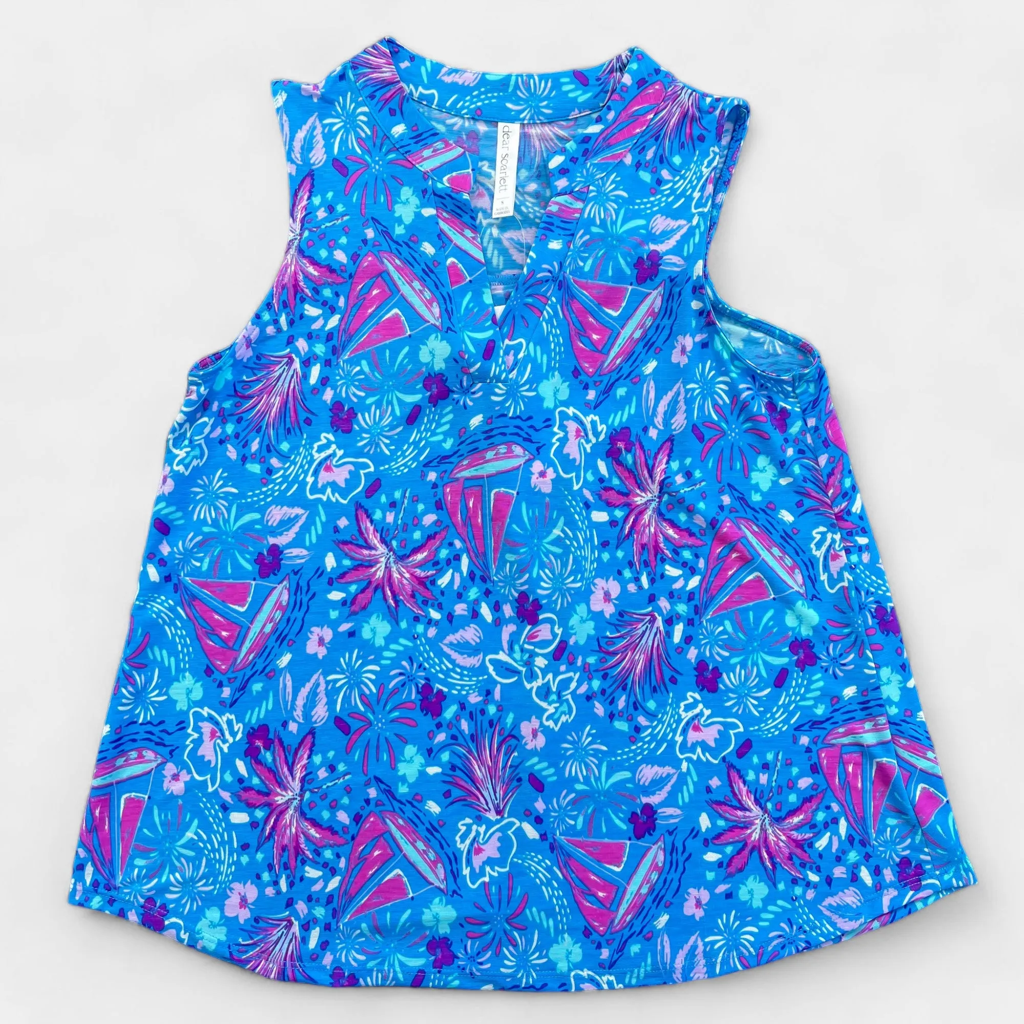 Blue Multi Abstract Lizzy Tank Top sold by ZZs product image thumbnail 3