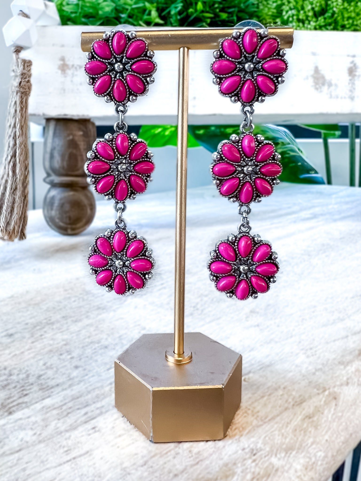 Layered Earrings | Fuchsia sold by ZZs product image thumbnail 3