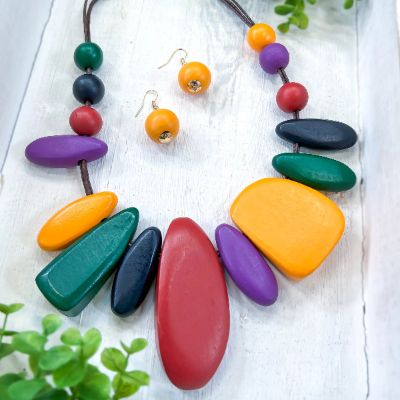 Multi Irregular Wood Necklace sold by ZZs