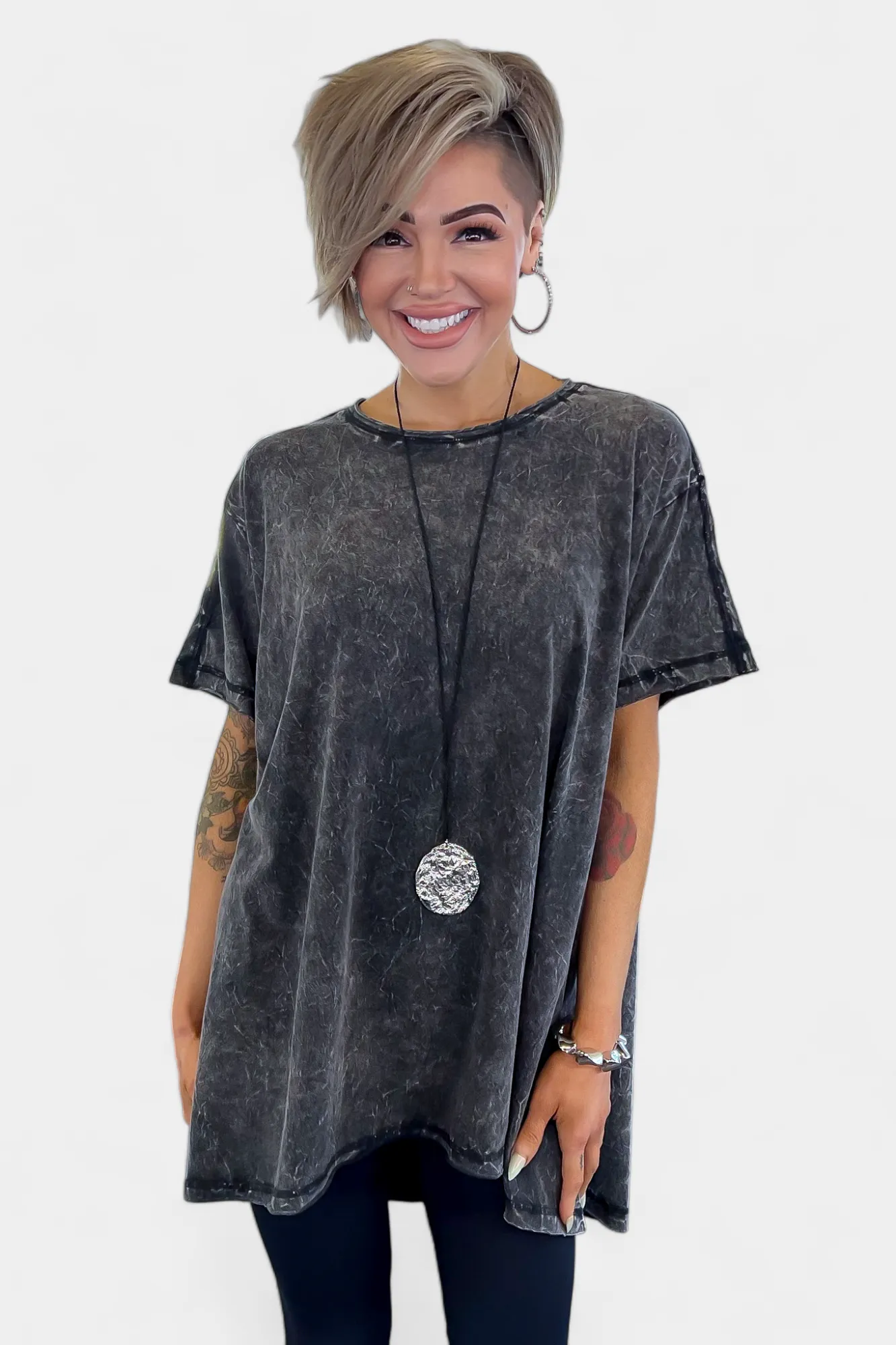 Ash Black Cotton Oversized Top sold by ZZs product image thumbnail 2