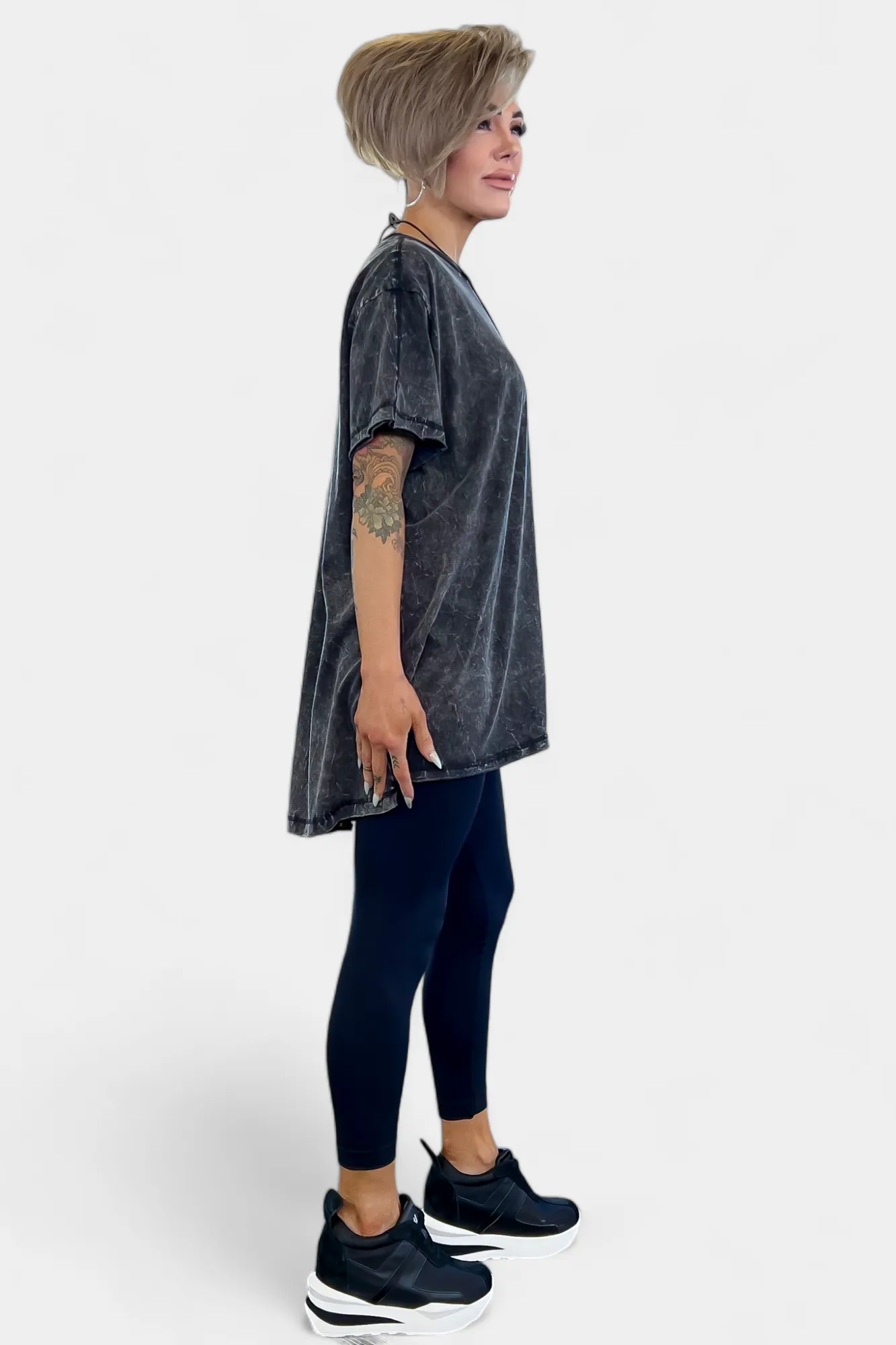 Ash Black Cotton Oversized Top sold by ZZs product image thumbnail 3