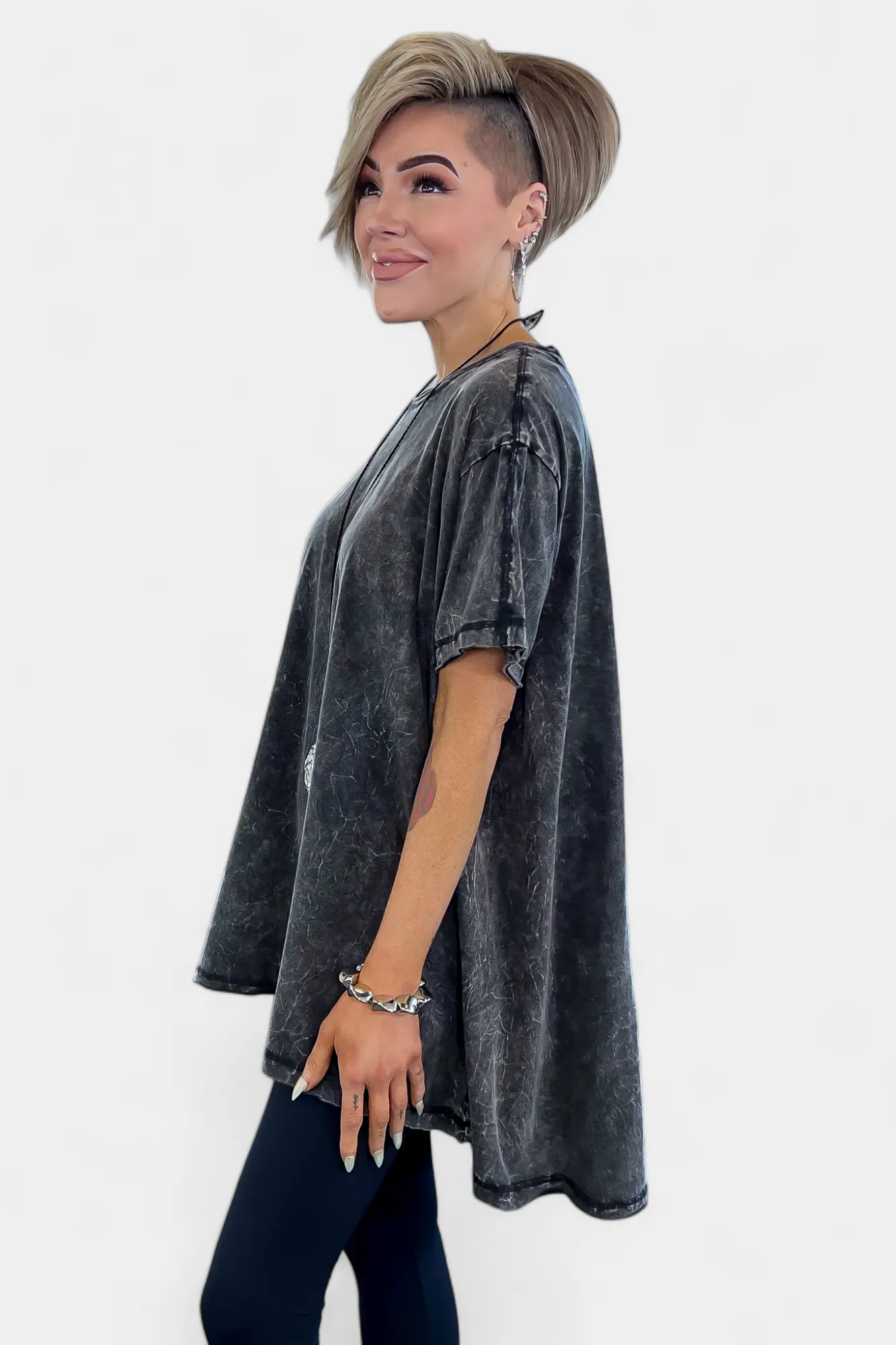 Ash Black Cotton Oversized Top sold by ZZs product image thumbnail 4