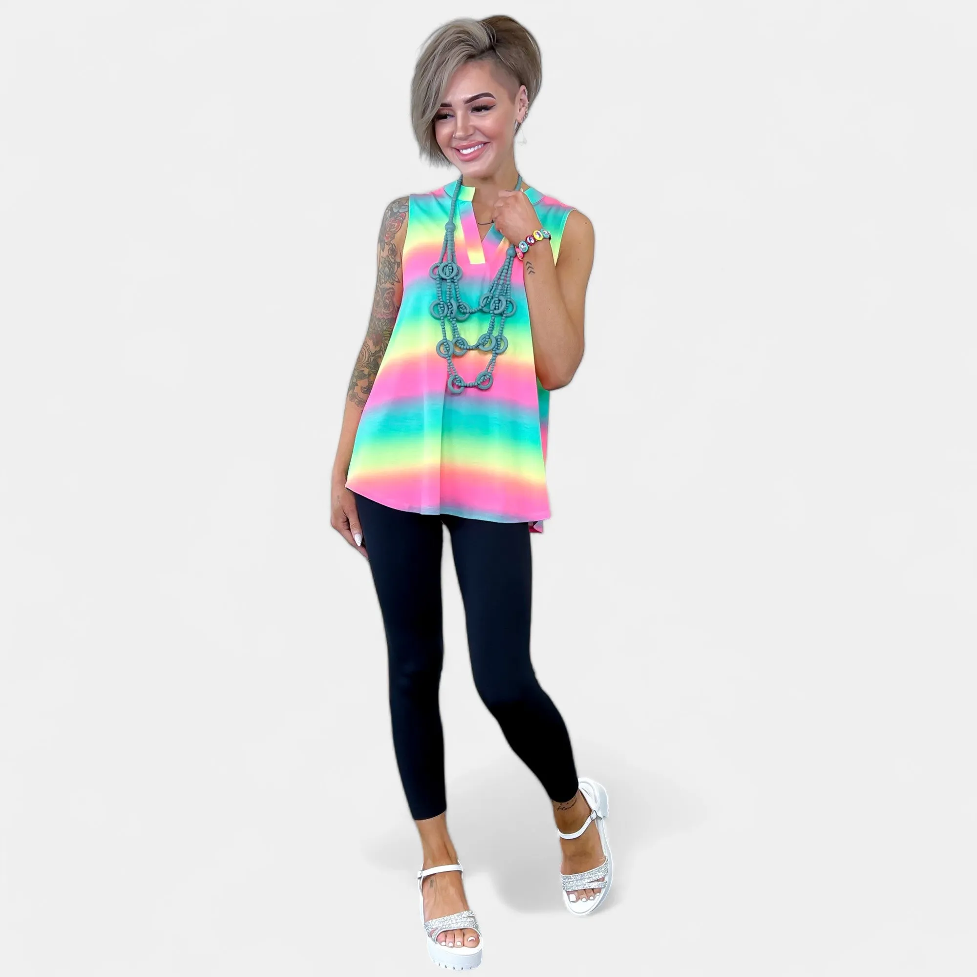 Multi Stripe Ombre Lizzy Tank Top sold by ZZs product image thumbnail 2
