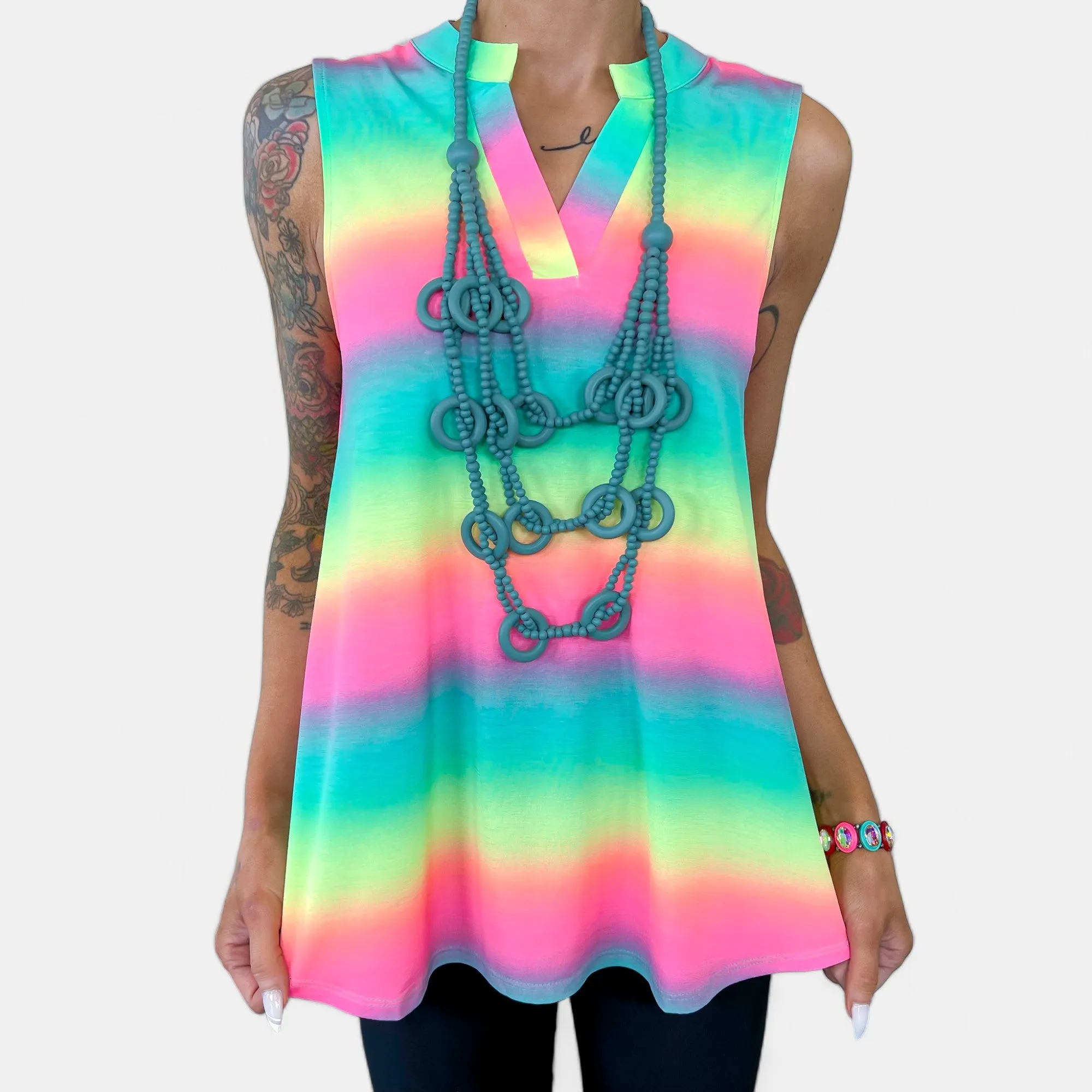 Multi Stripe Ombre Lizzy Tank Top sold by ZZs product image thumbnail 4