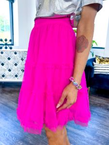 Mesh Frill Skirt | Hot Pink sold by ZZs