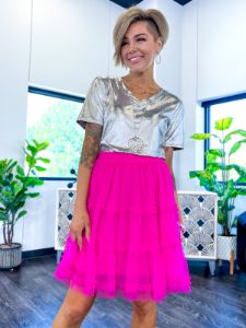 Mesh Frill Skirt | Hot Pink sold by ZZs
