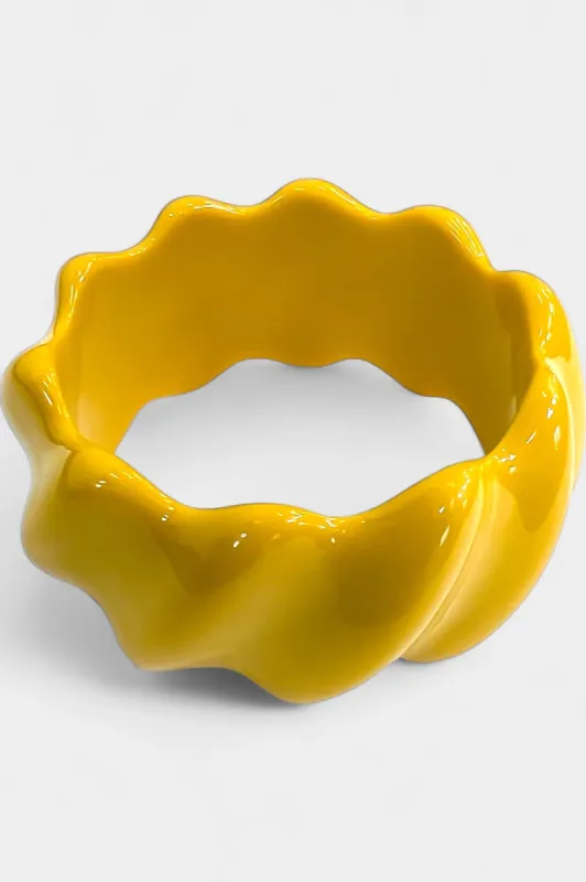 Yellow Wavy Bangle Bracelet sold by ZZs