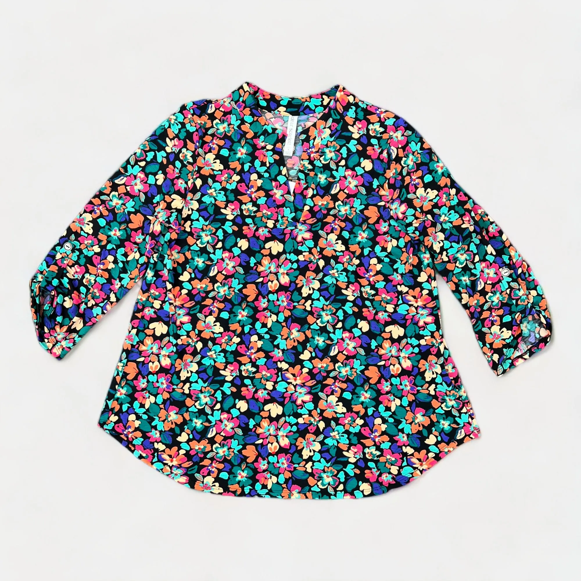 Black Floral Lizzy Top sold by ZZs