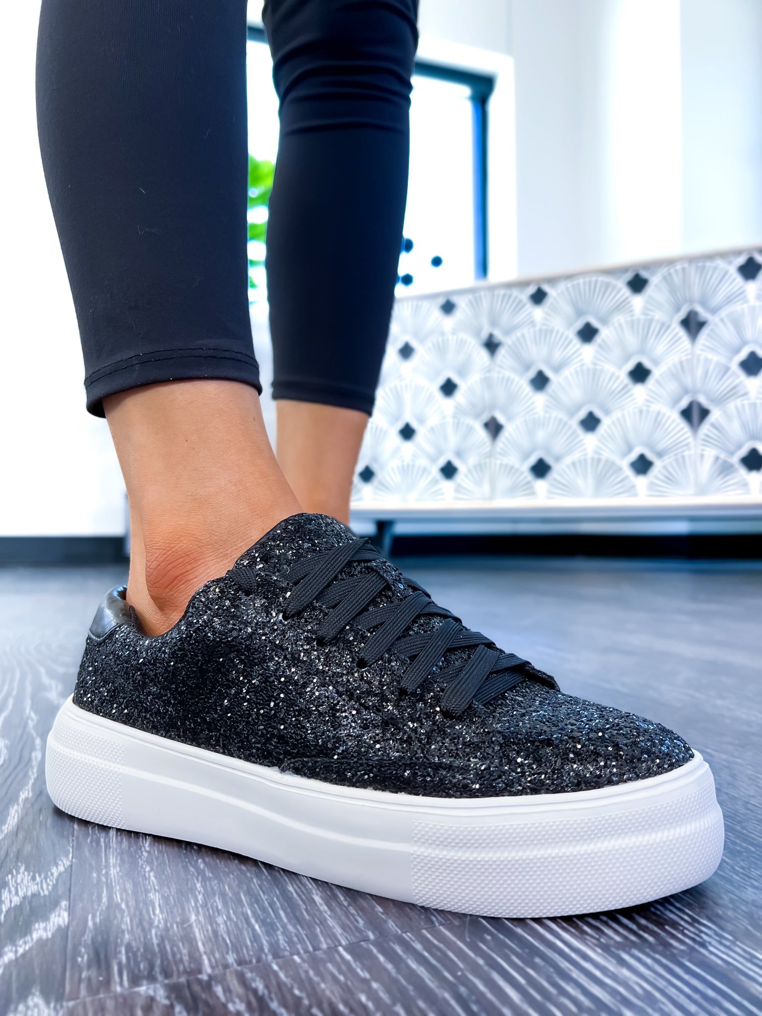 Glaring Sneakers | Black Glitter sold by ZZs product image thumbnail 5