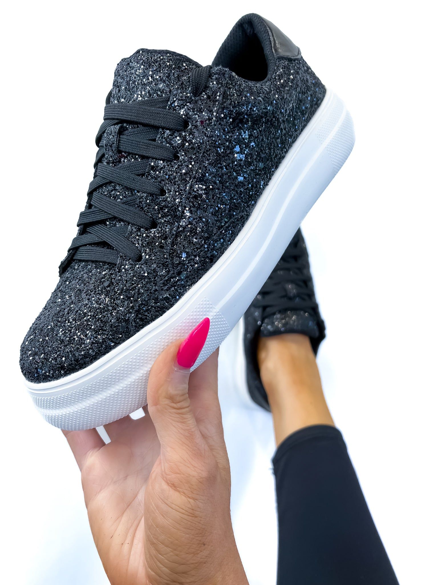 Glaring Sneakers | Black Glitter sold by ZZs product image thumbnail 4