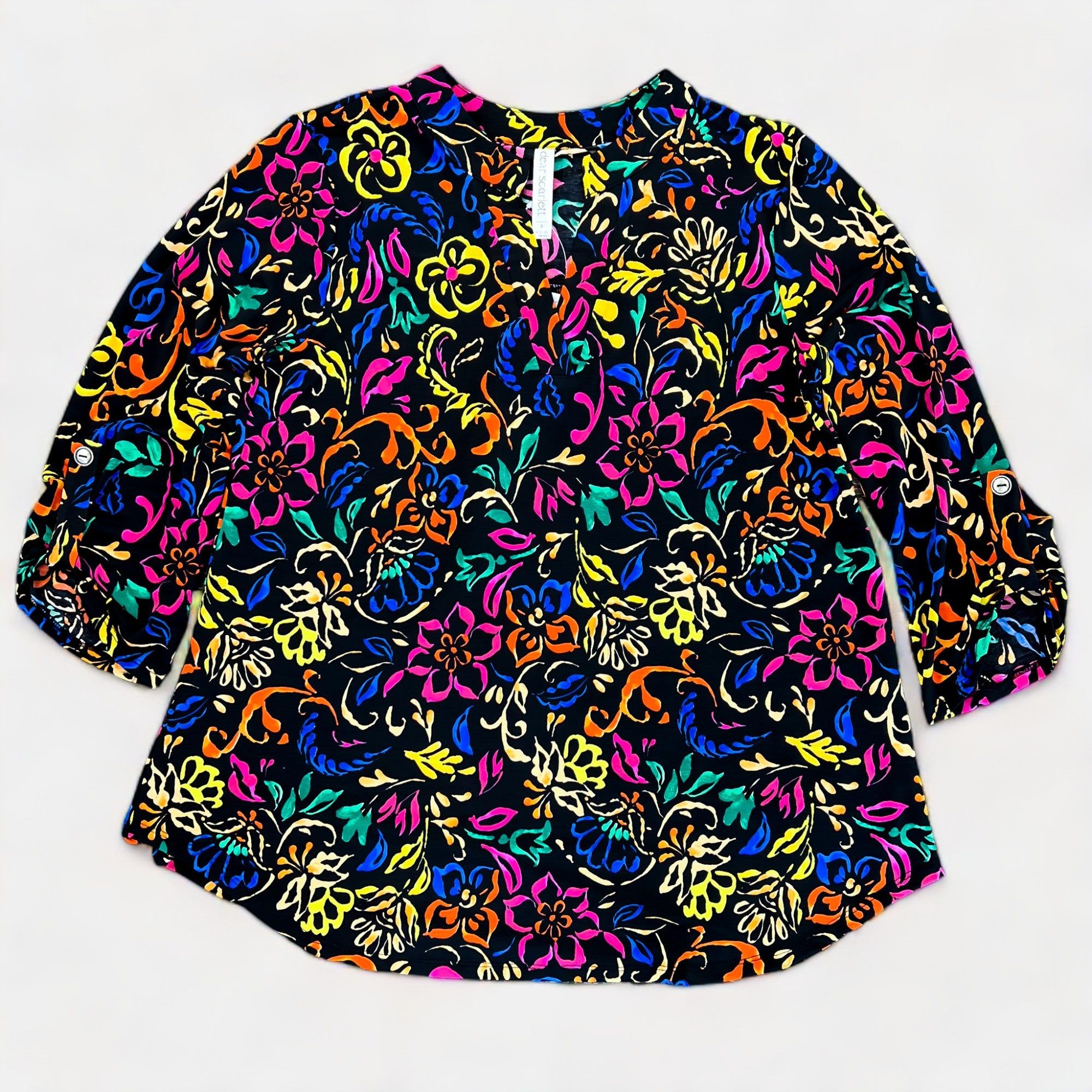 Black Multi Floral Lizzy Top sold by ZZs product image thumbnail 3