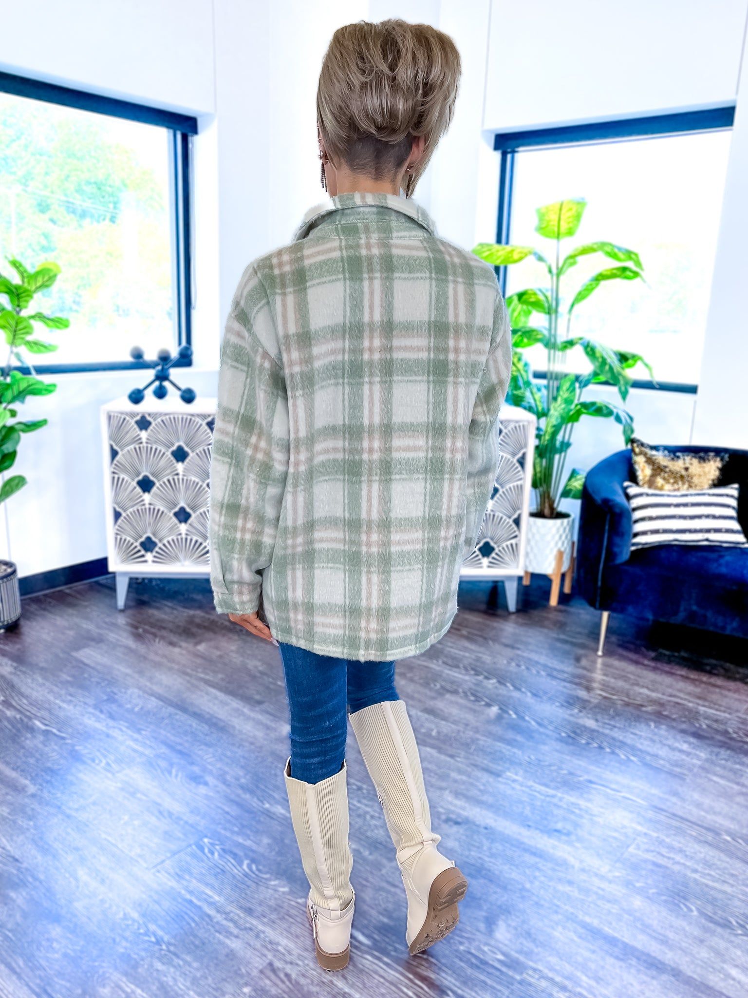 Pastel Plaid Shacket | Sage sold by ZZs product image thumbnail 5