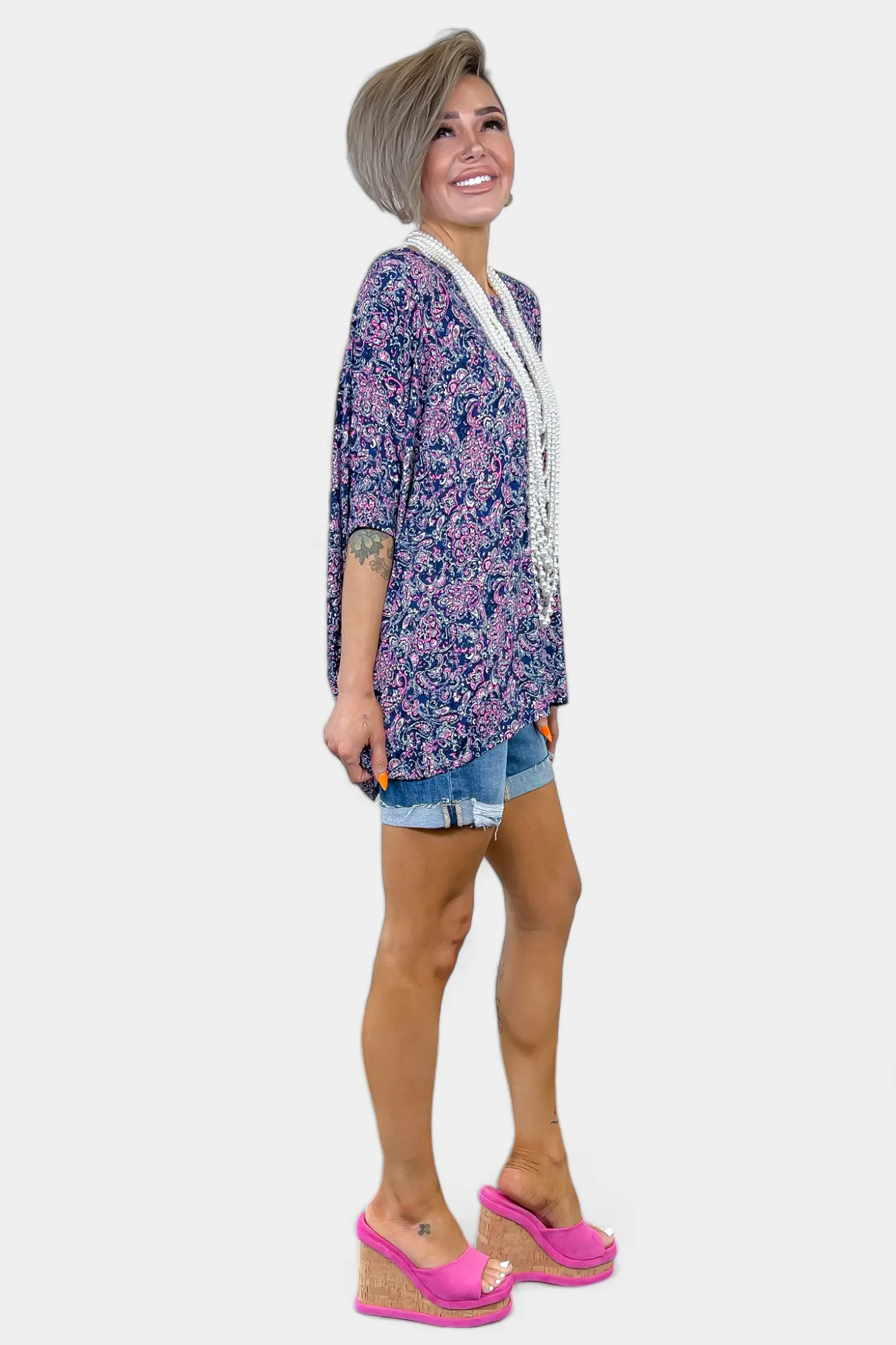 Navy Paisley Essential Top sold by ZZs product image thumbnail 5