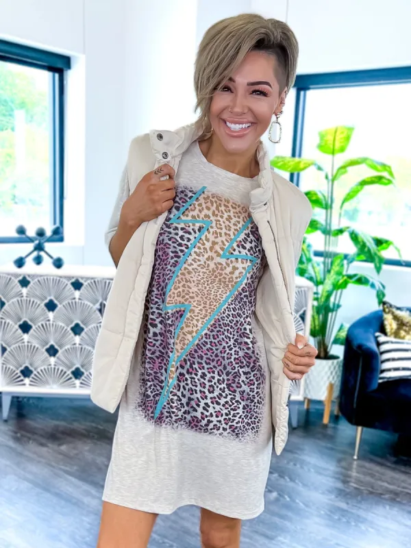 Leopard Graphic T-Shirt Dress sold by ZZs