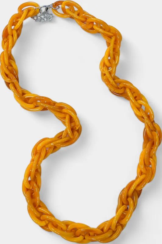 Yellow Chain Link Long Necklace sold by ZZs