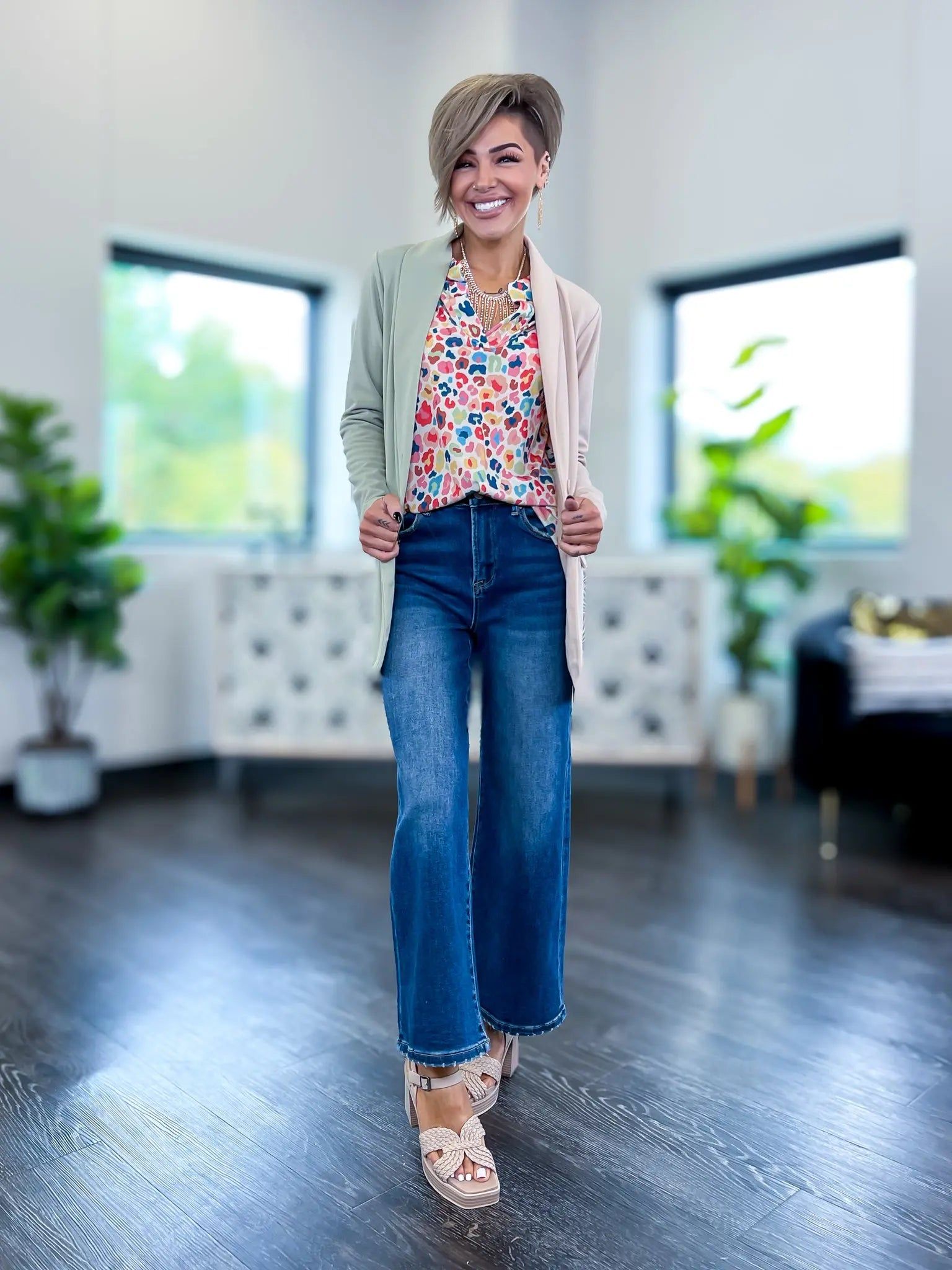 Sage & Oatmeal Colorblock Blazer sold by ZZs product image thumbnail 4