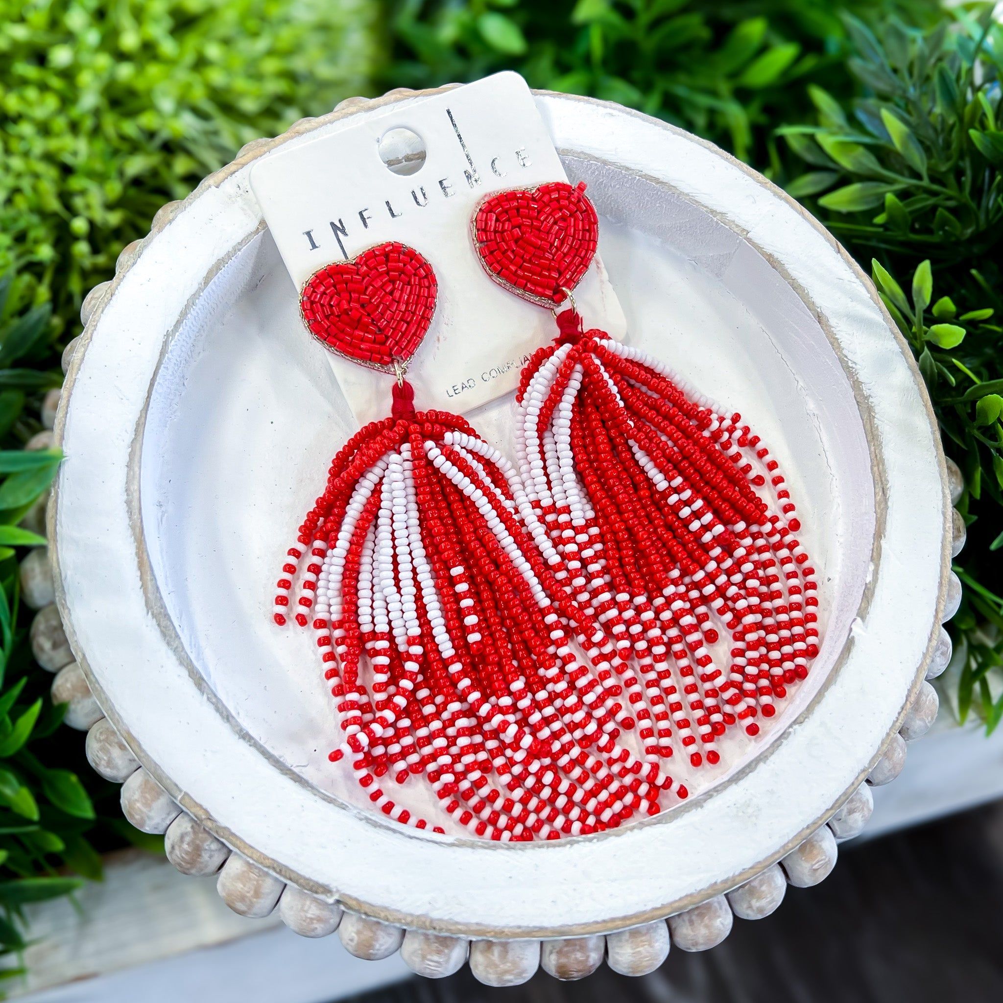 Red Heart Seed Bead Earrings sold by ZZs product image thumbnail 2