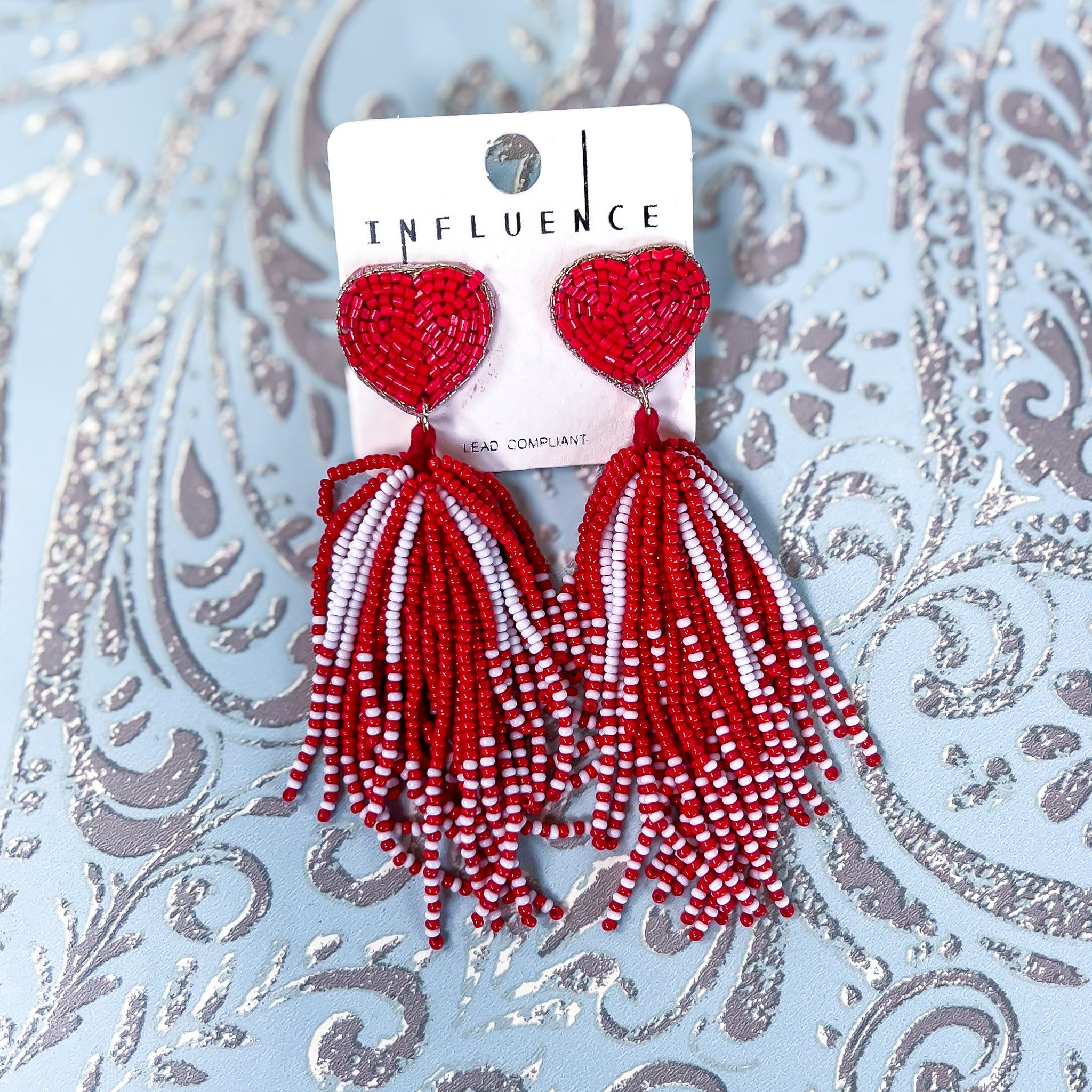 Red Heart Seed Bead Earrings sold by ZZs product image thumbnail 4