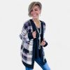 Black Plaid Long Cardigan sold by ZZs