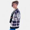 Black Plaid Long Cardigan sold by ZZs