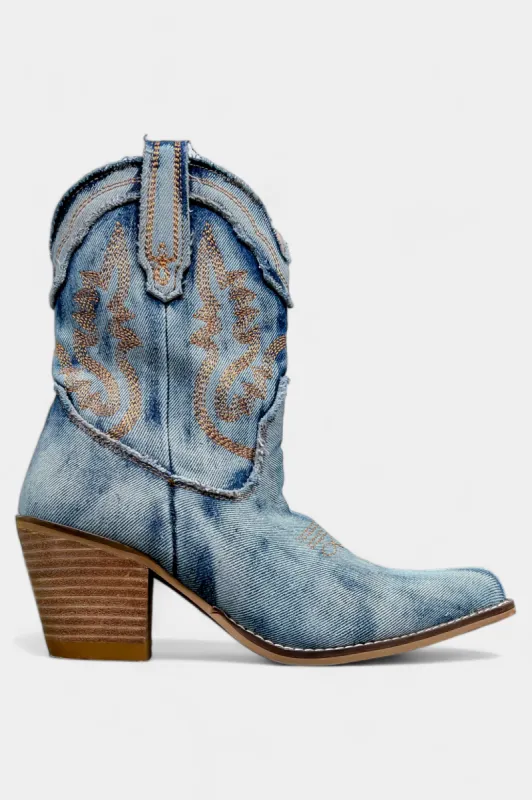Denim Short Cowboy Boots sold by ZZs