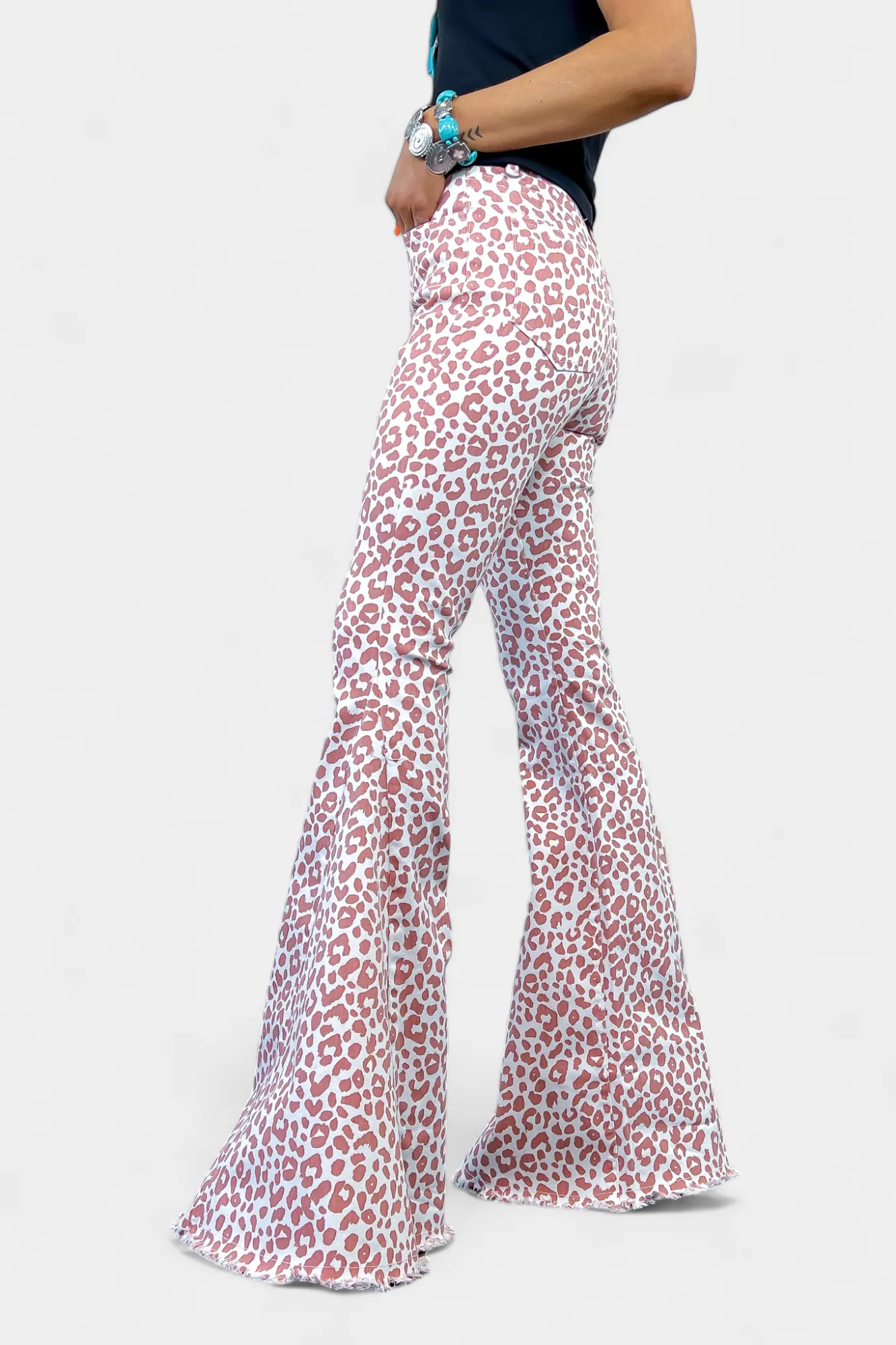 Pink Leopard Flared Jeans sold by ZZs product image thumbnail 3