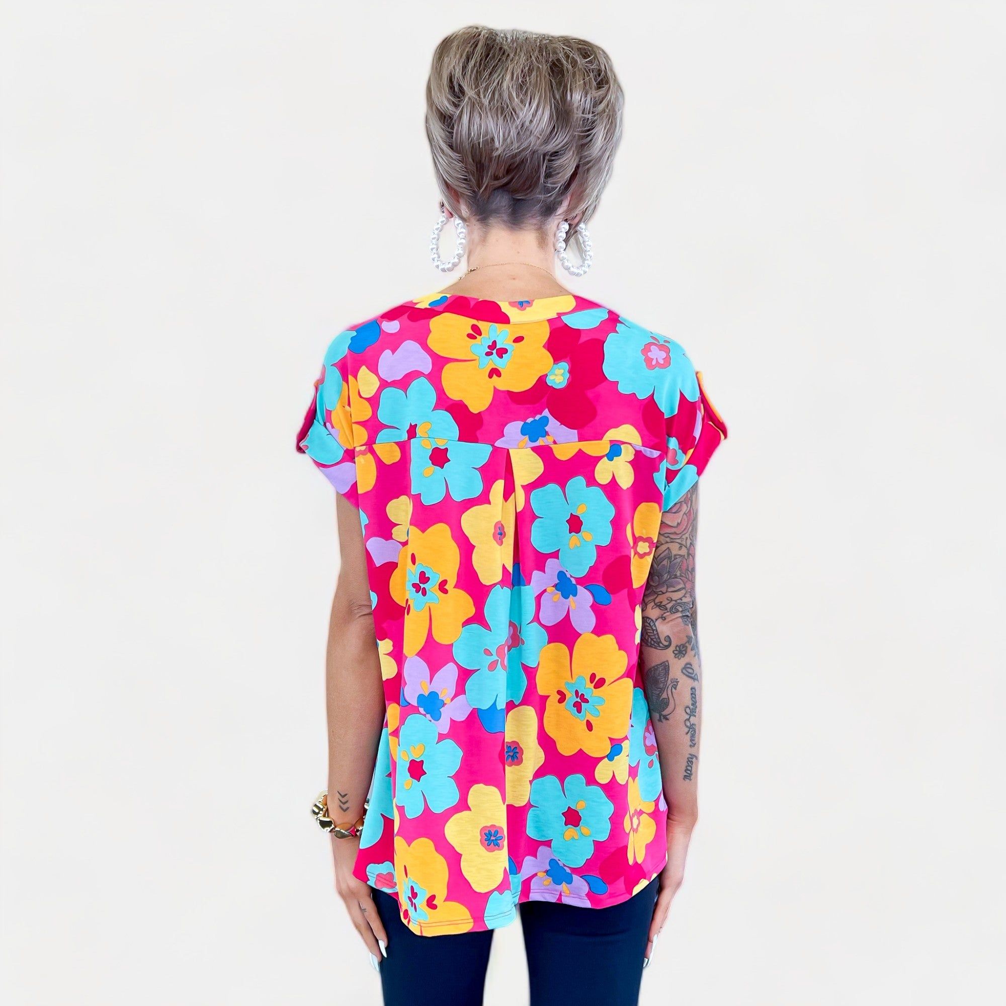 Coral Multi Lizzy Short Sleeve Top sold by ZZs product image thumbnail 5