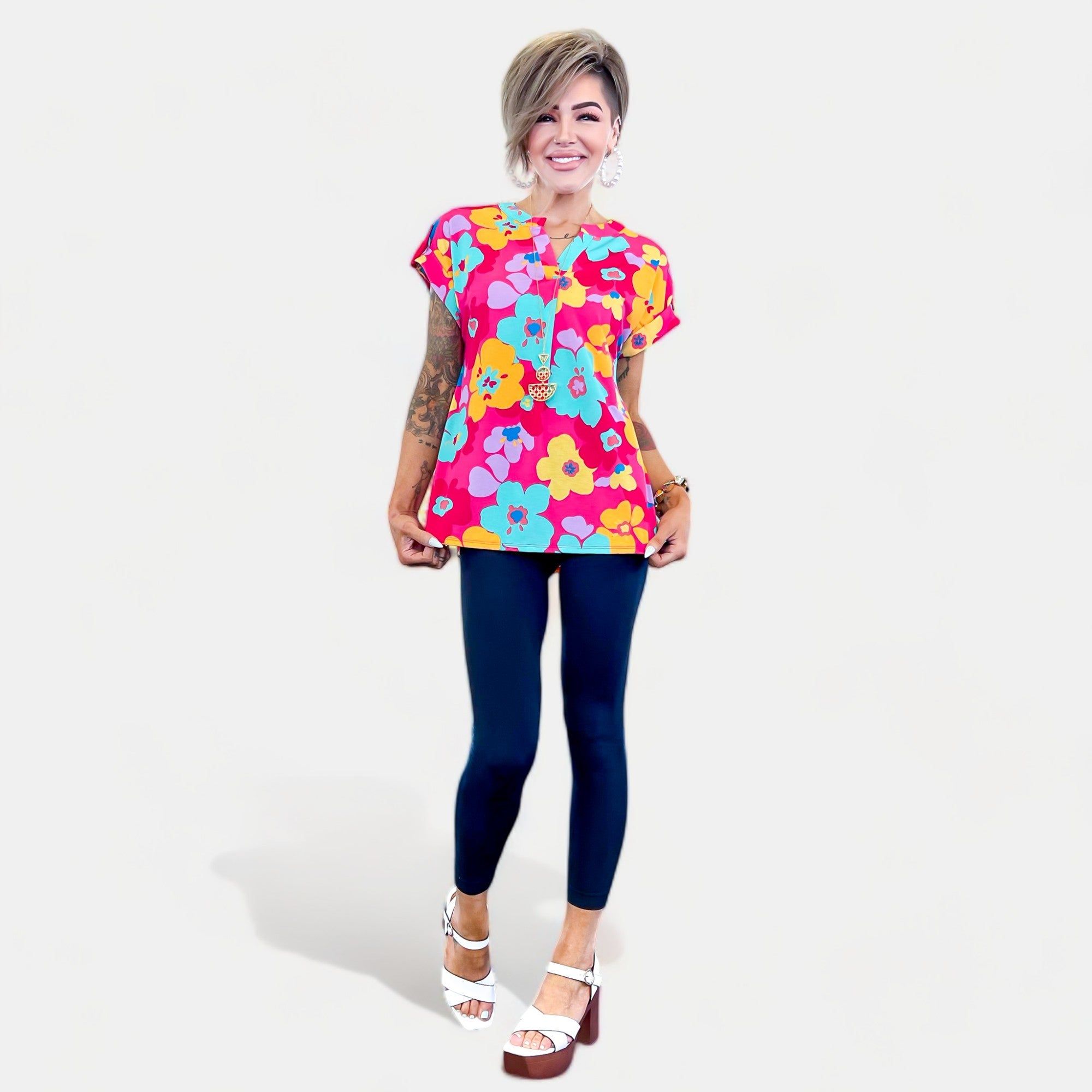Coral Multi Lizzy Short Sleeve Top sold by ZZs product image thumbnail 2