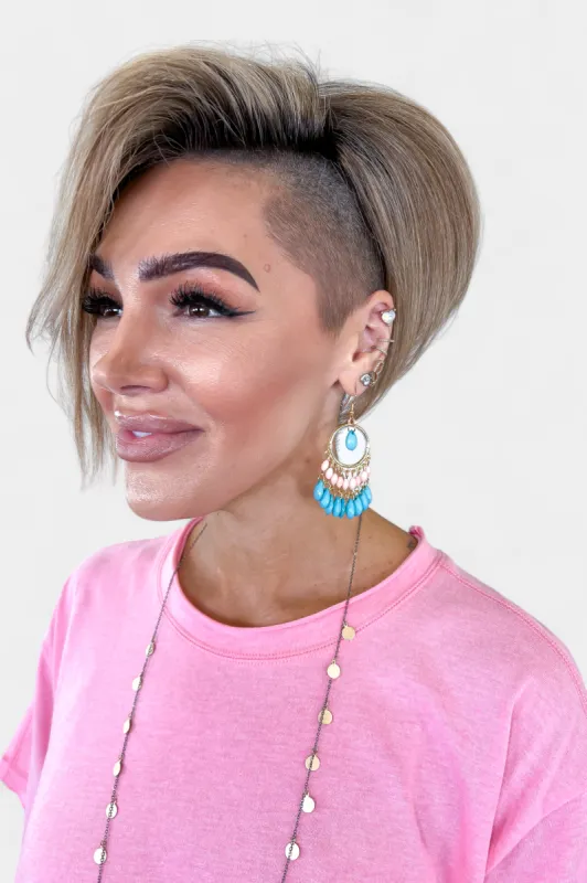 Pink & Turquoise Dreamcatcher Earrings sold by ZZs