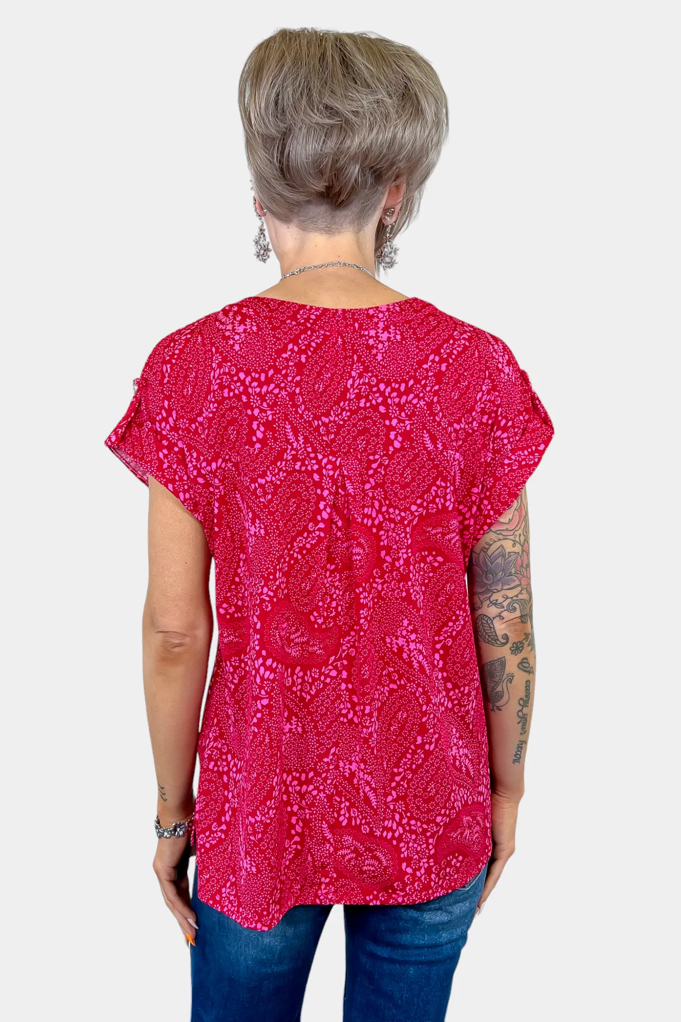 Red Pink Lizzy Short Sleeve Top sold by ZZs product image thumbnail 5