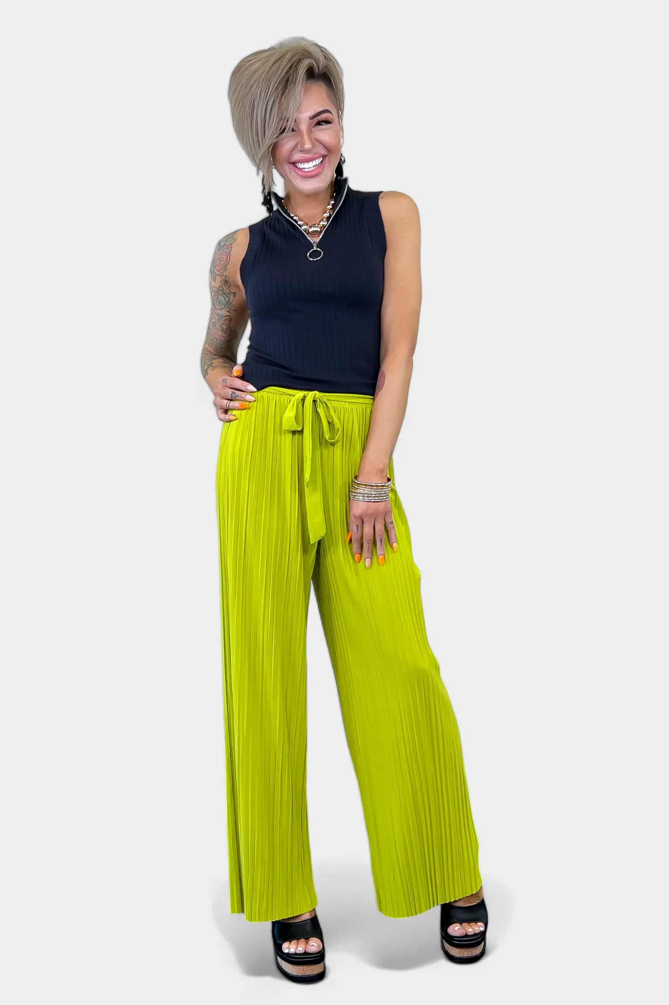 Pleated Wide Leg Pants sold by ZZs
