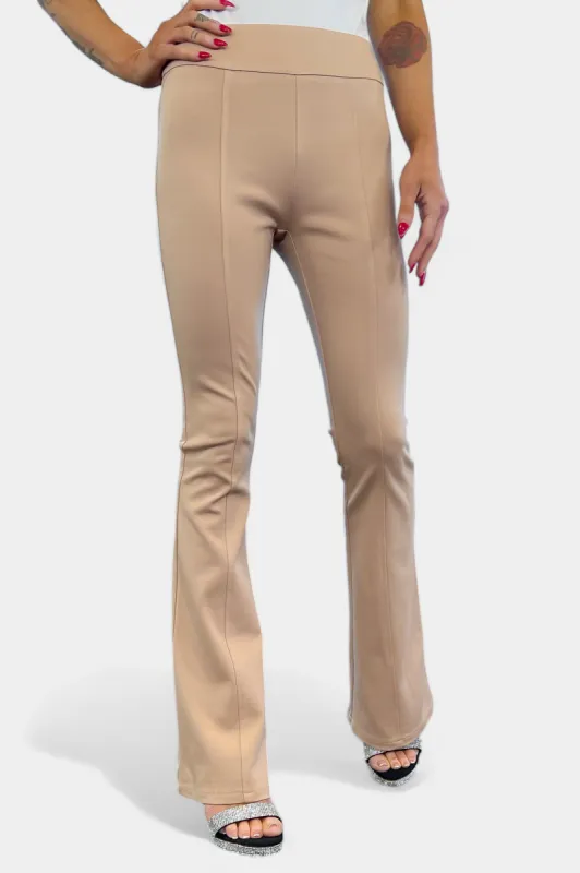 Khaki High Waisted Flare Pants [NO RETURNS] sold by ZZs