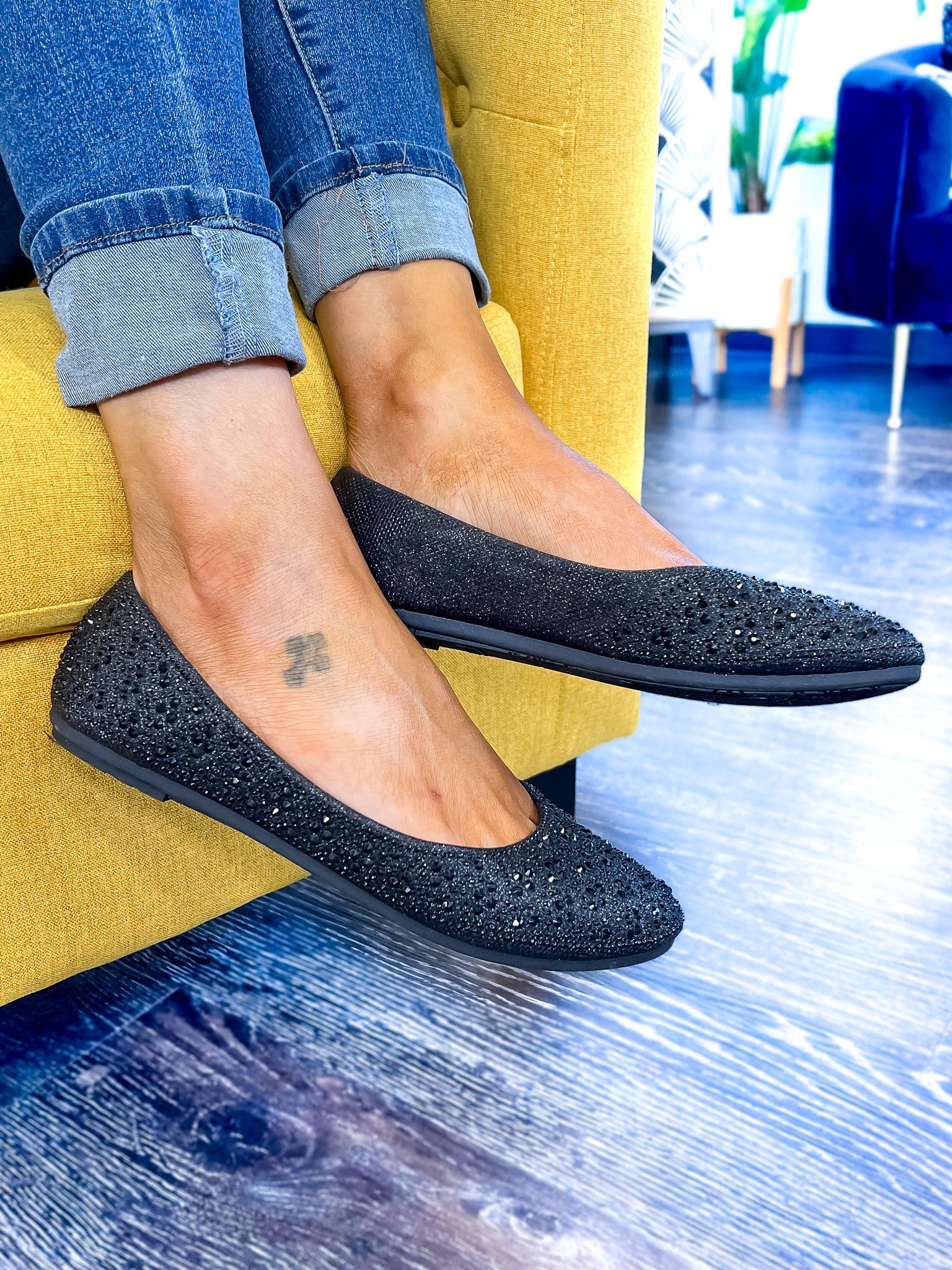 Black Lizette Sparkle Flats sold by ZZs product image thumbnail 3