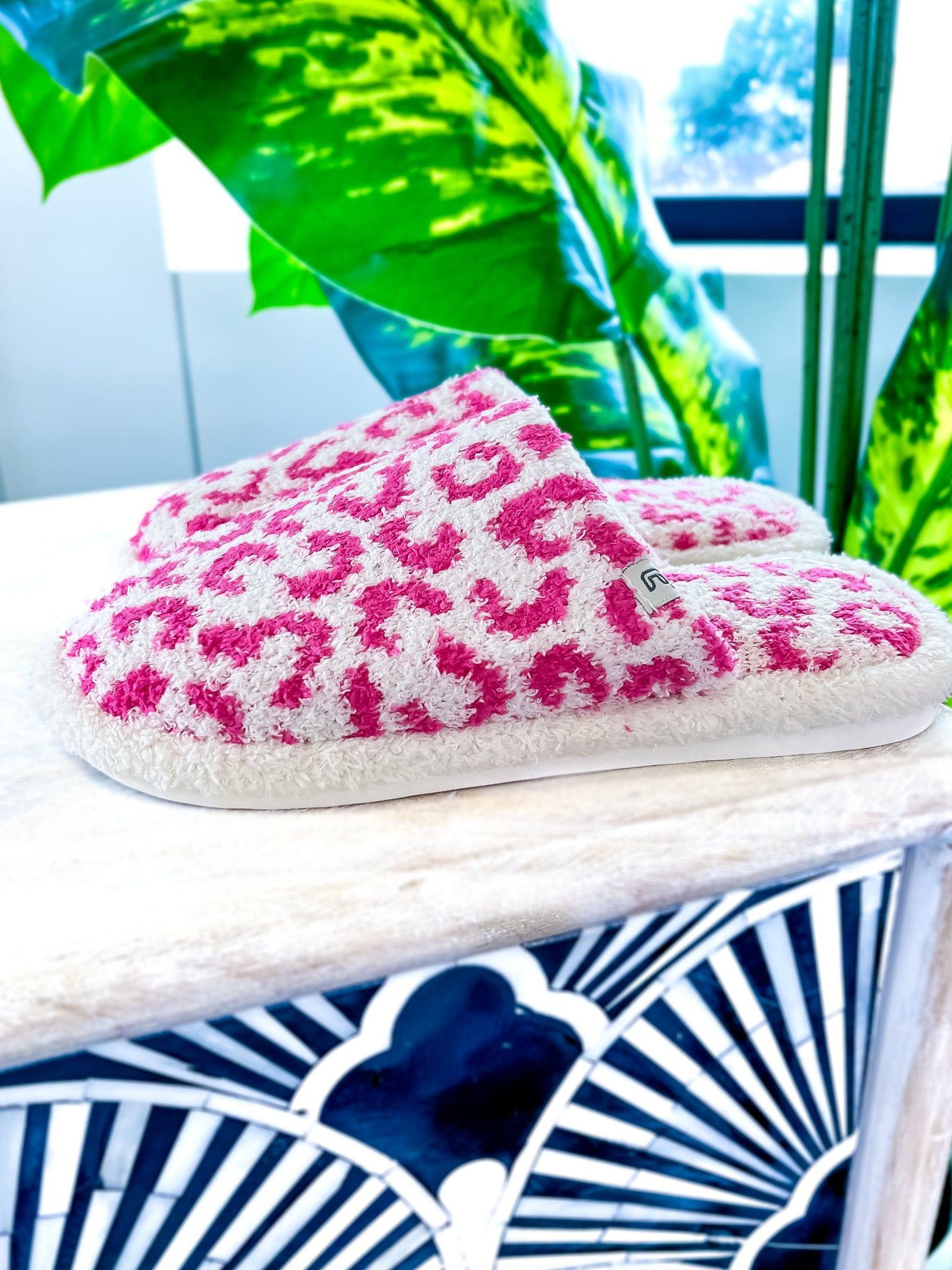 Animal Print Slippers | Fuchsia sold by ZZs product image thumbnail 4