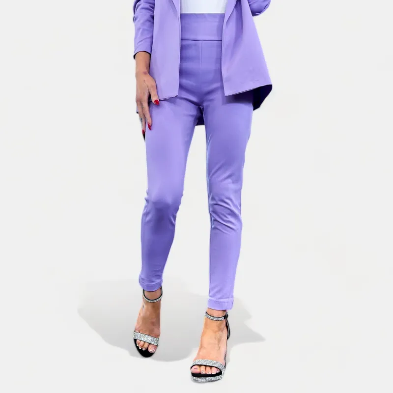 Lavender High Waisted Skinny Crop Pants sold by ZZs