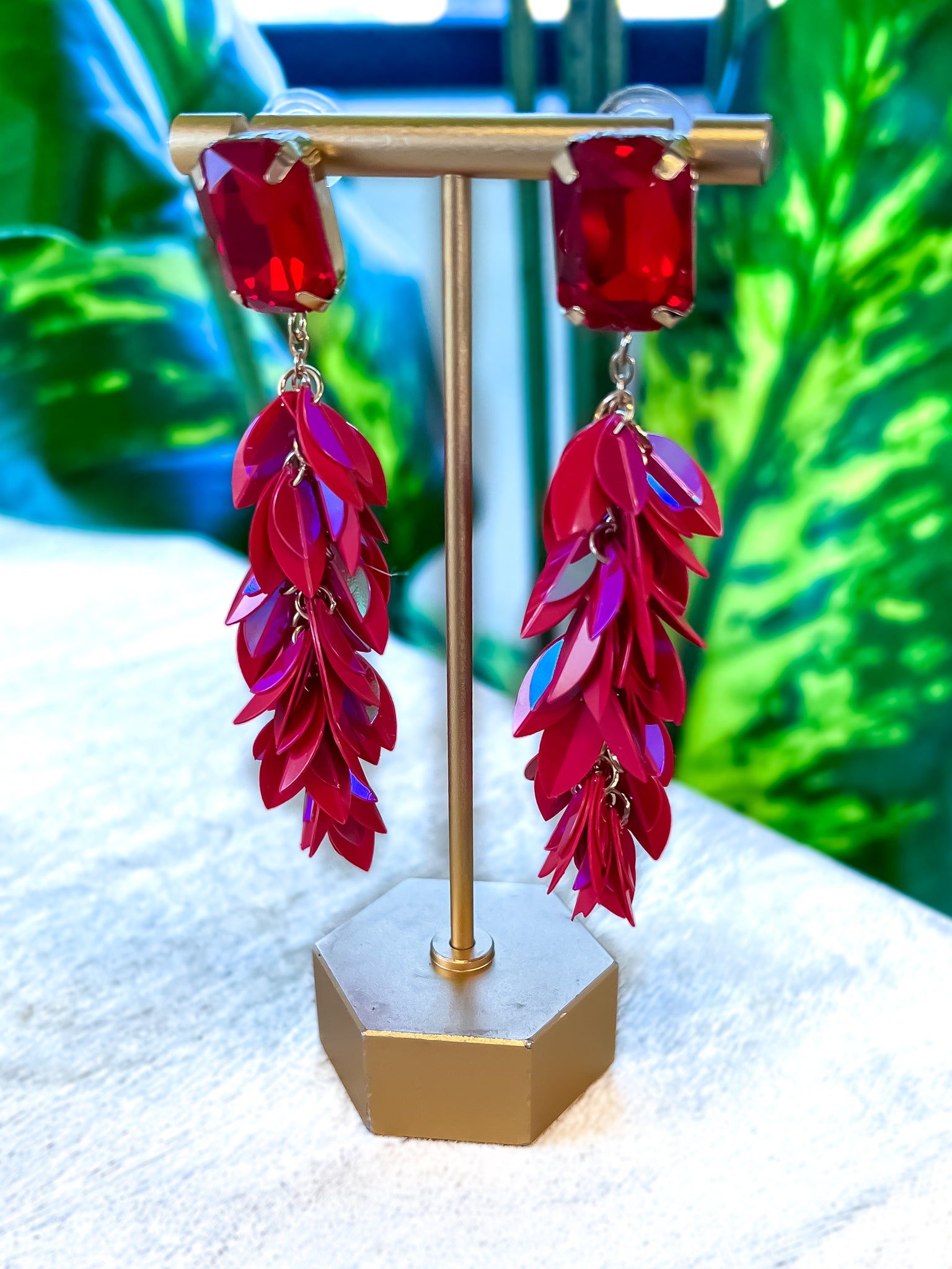 Marquise Cluster Earrings | Red sold by ZZs product image thumbnail 5
