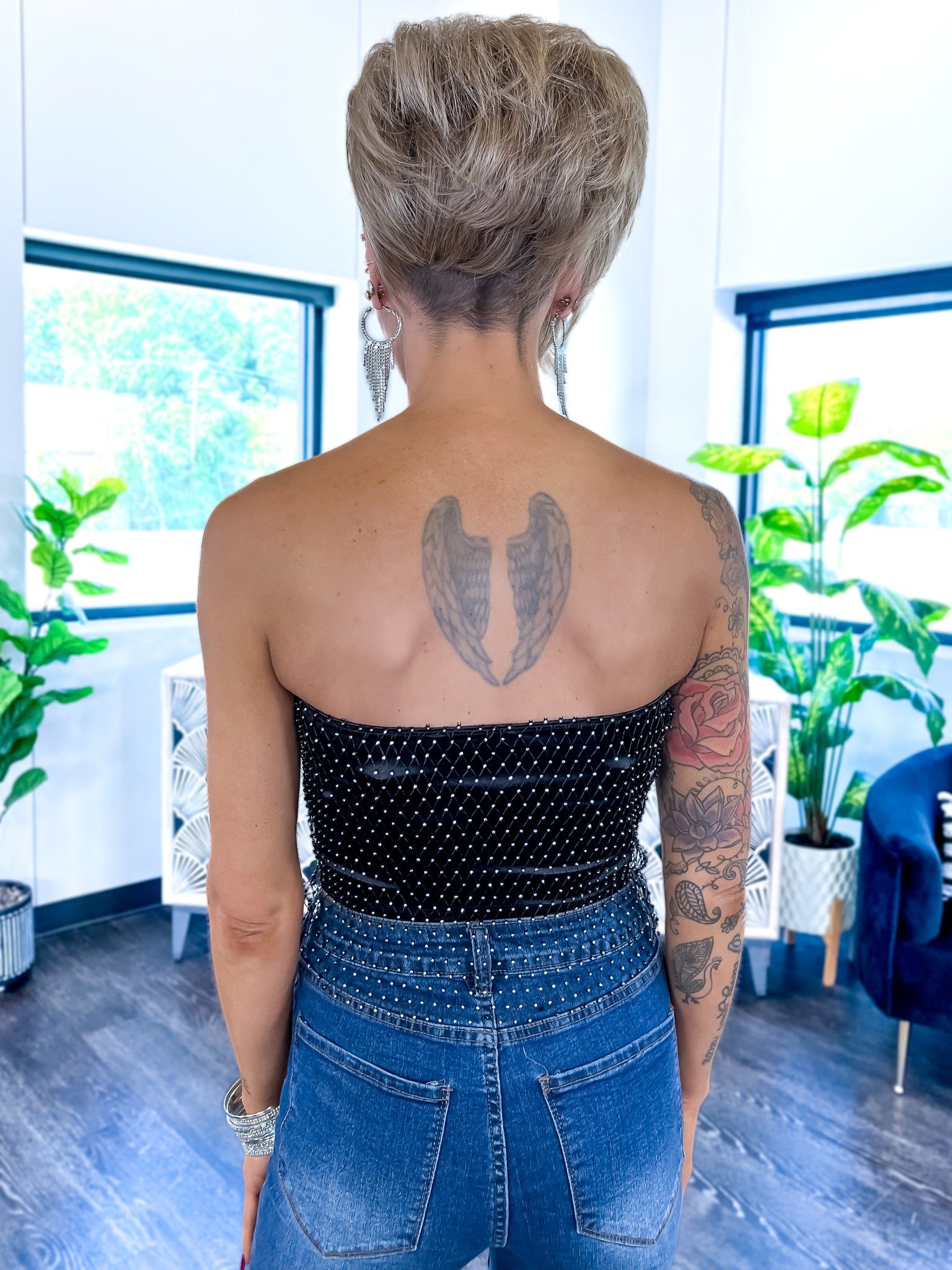 Rhinestone Net Top | Black sold by ZZs product image thumbnail 4