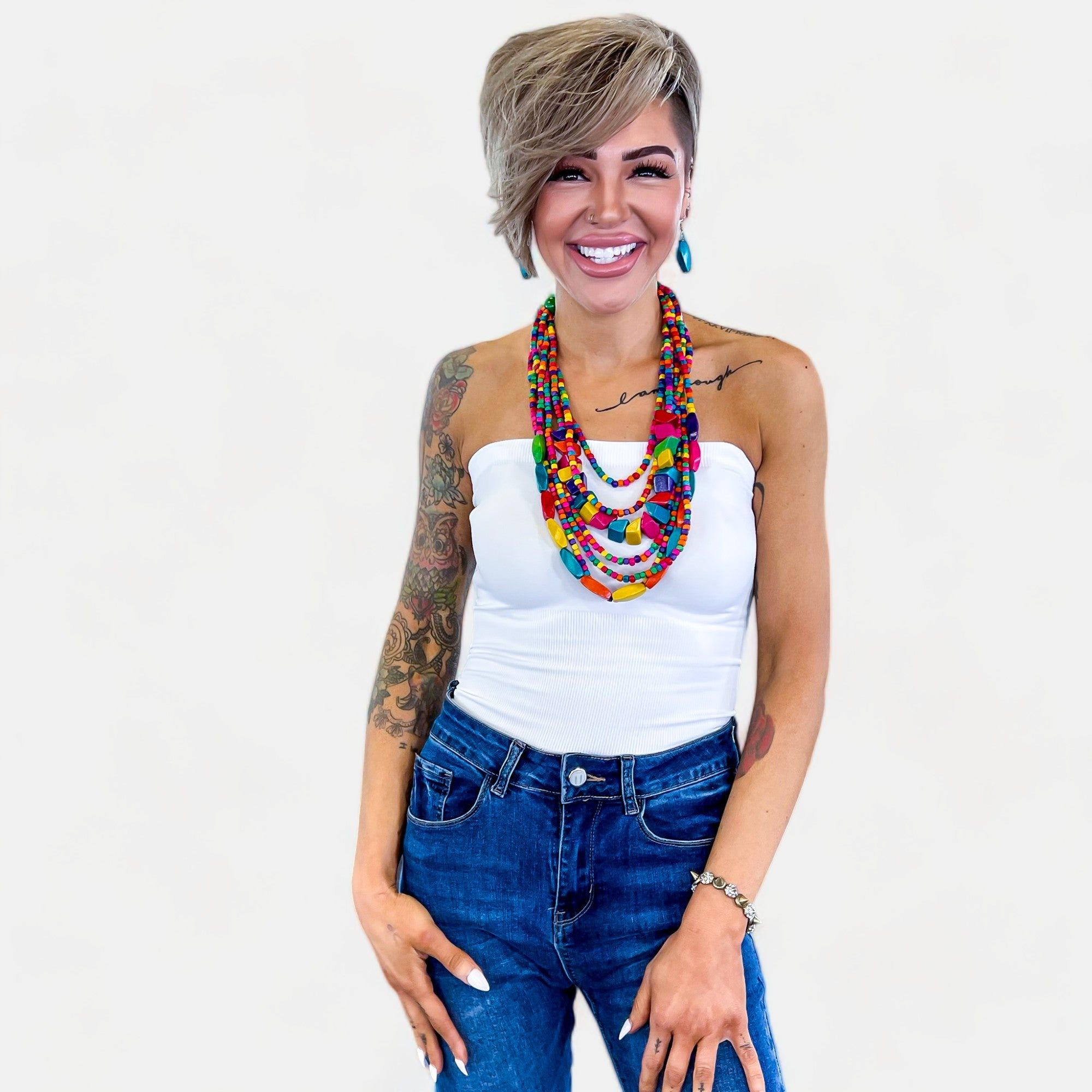 White Seamless Tube Top sold by ZZs product image thumbnail 5