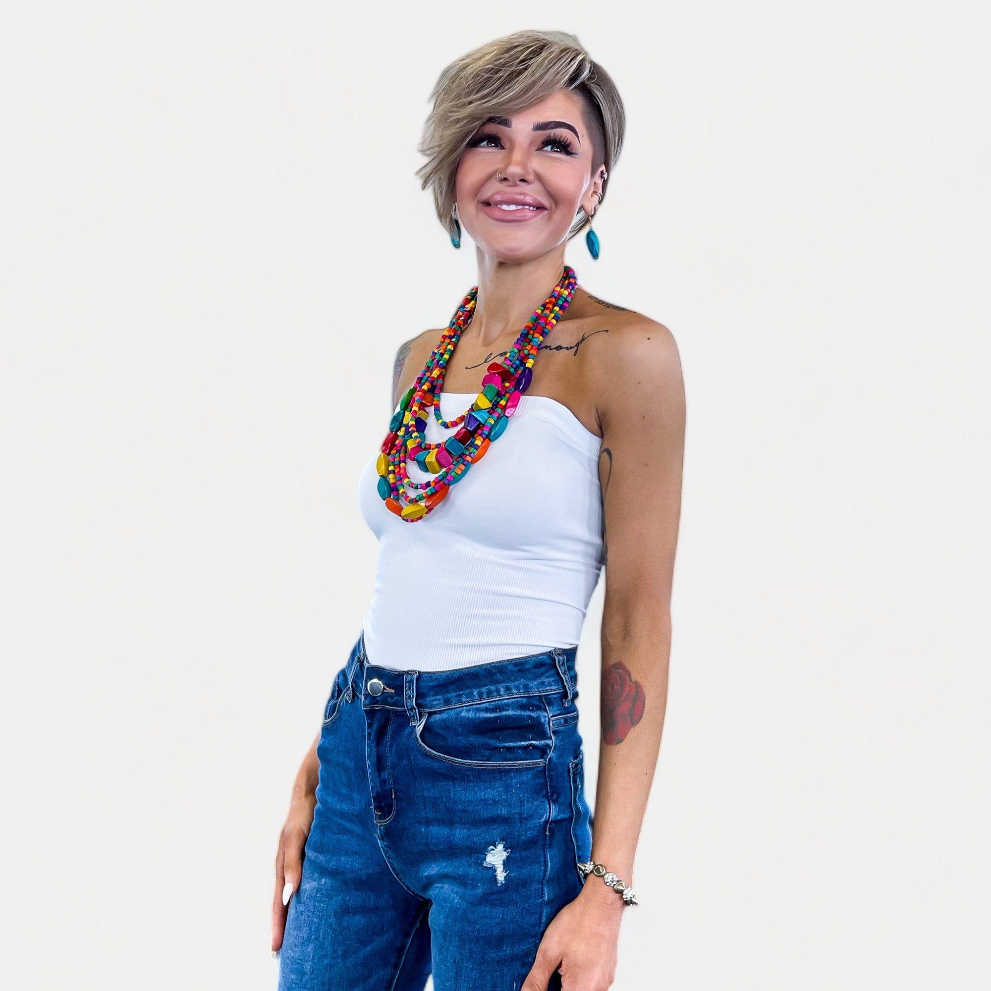 White Seamless Tube Top sold by ZZs product image thumbnail 3