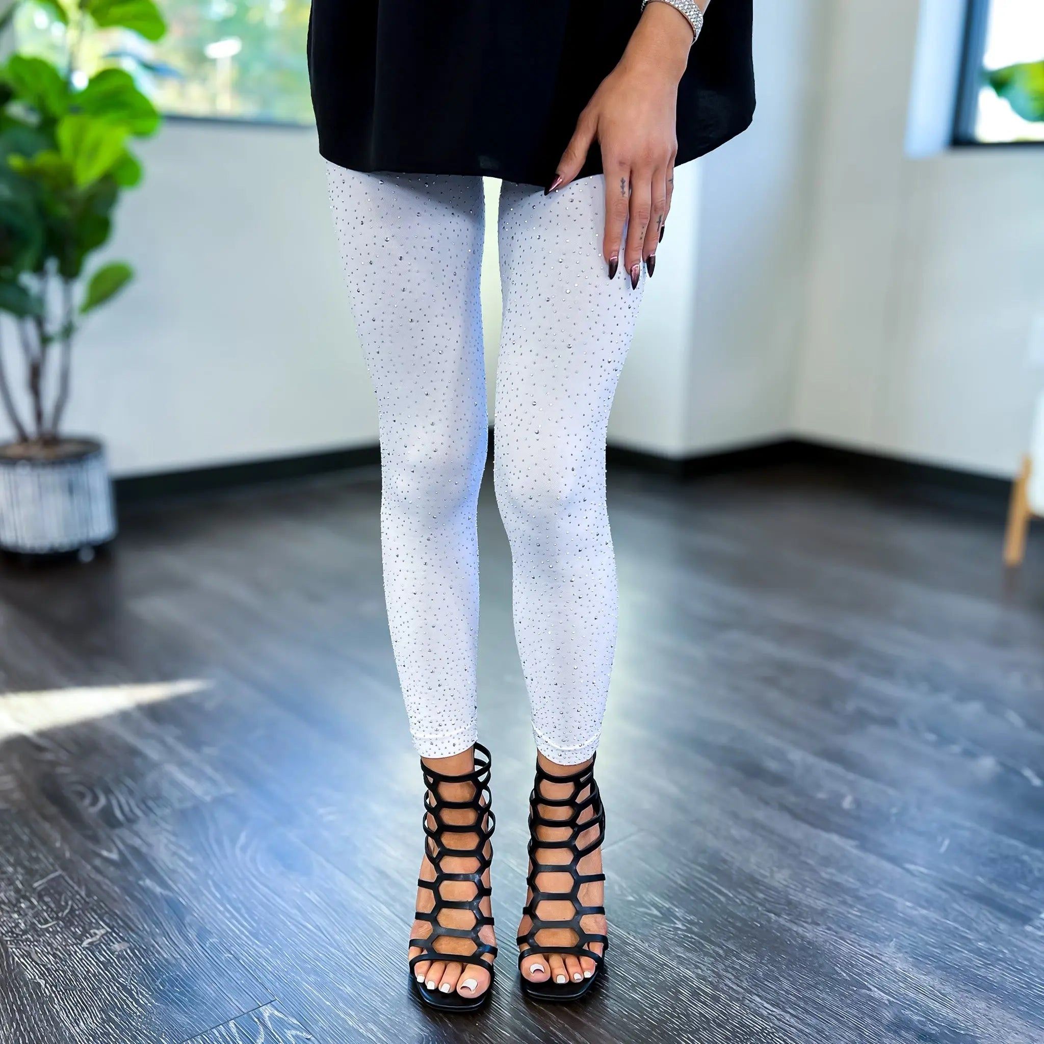 White Bling Bling Leggings sold by ZZs