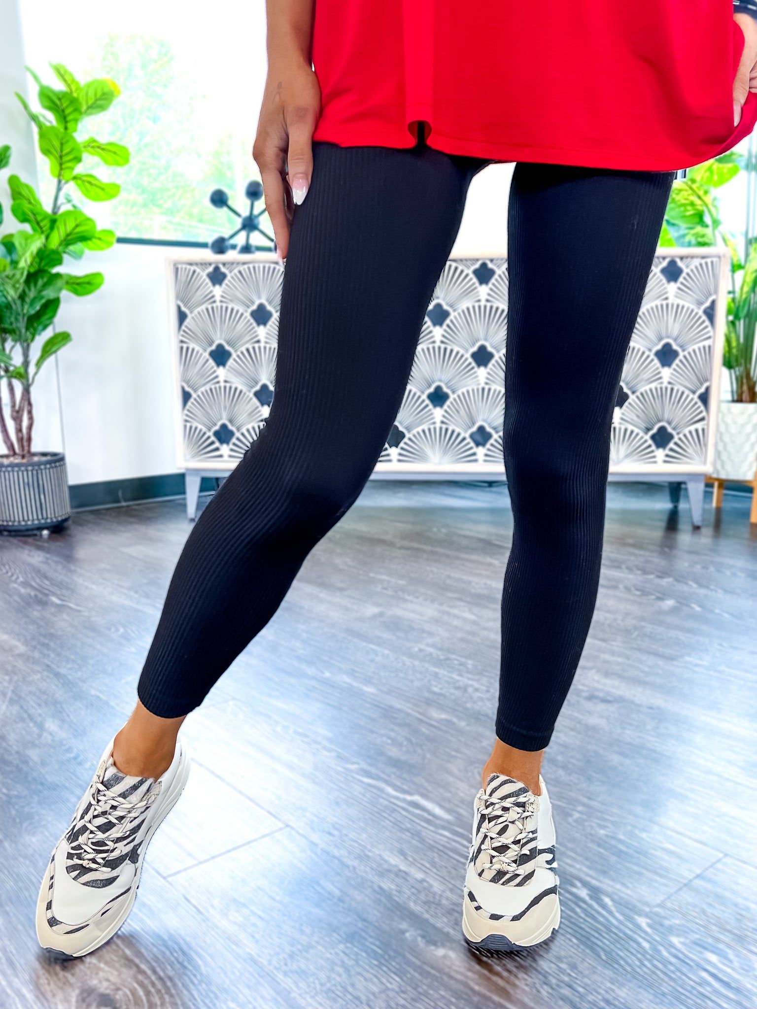 Black Ribbed Seamless Leggings sold by ZZs product image thumbnail 9