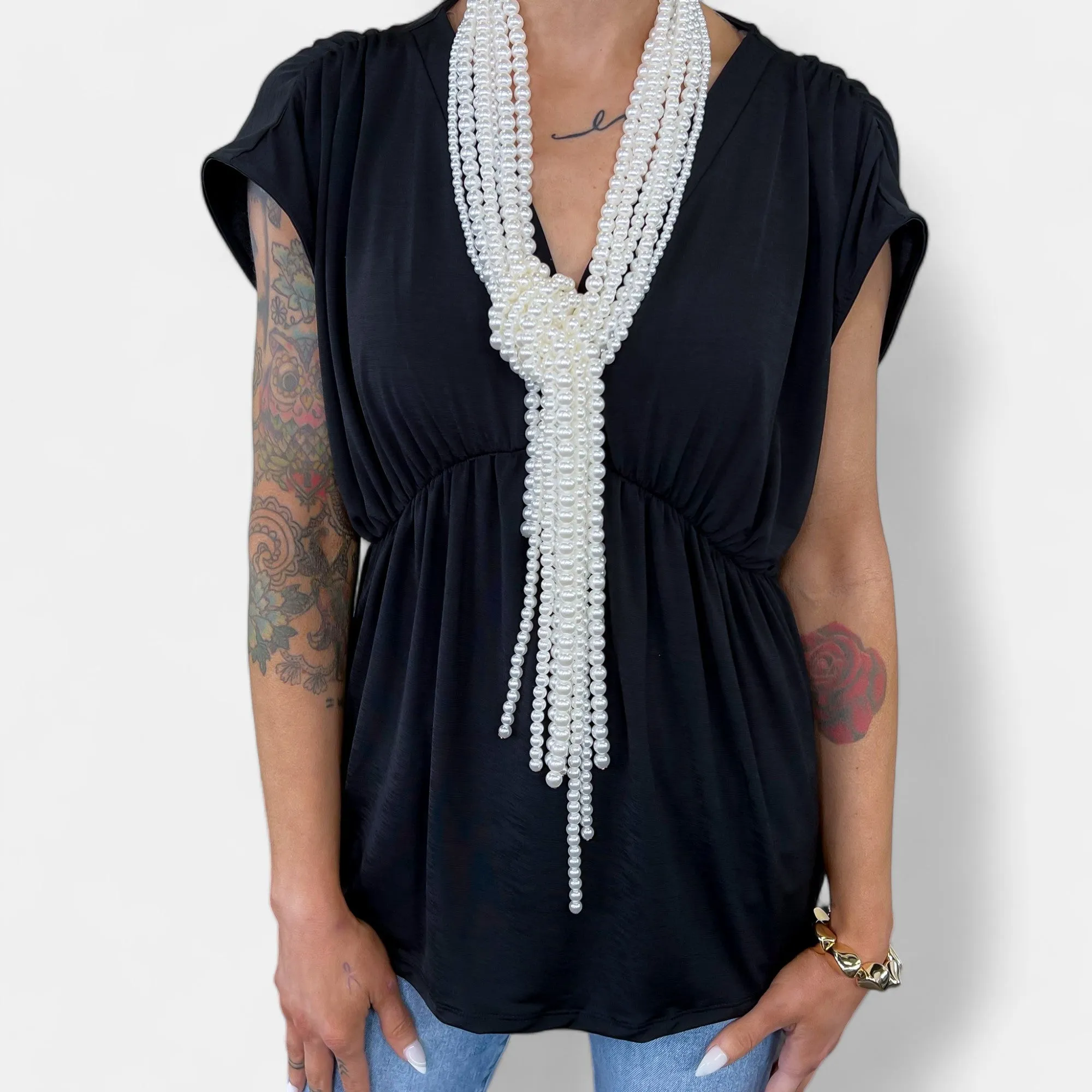 Pearl Fringe Long Necklace sold by ZZs product image thumbnail 4