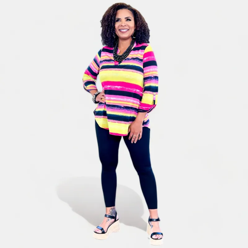 Multi Striped Lizzy Top sold by ZZs