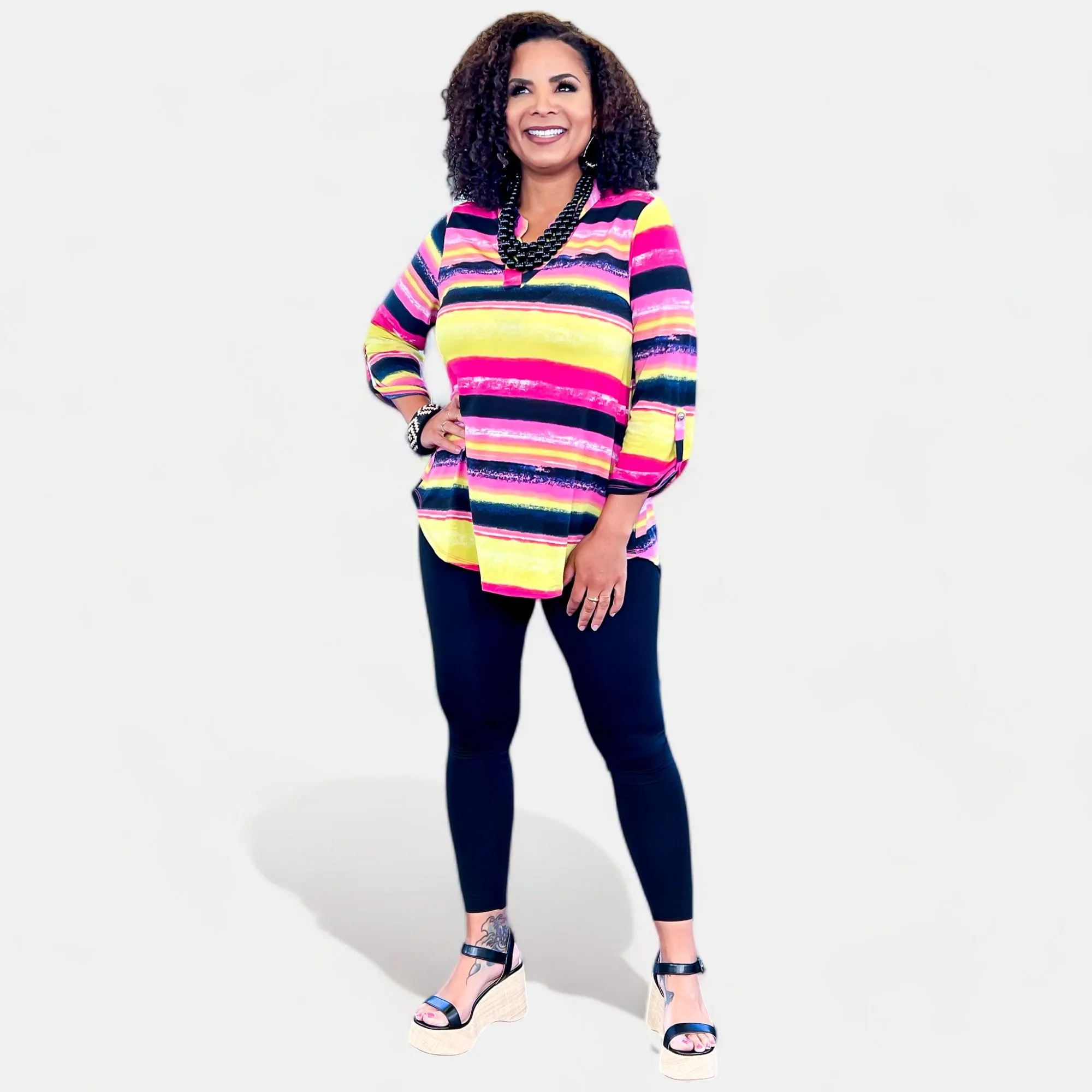 Multi Striped Lizzy Top sold by ZZs