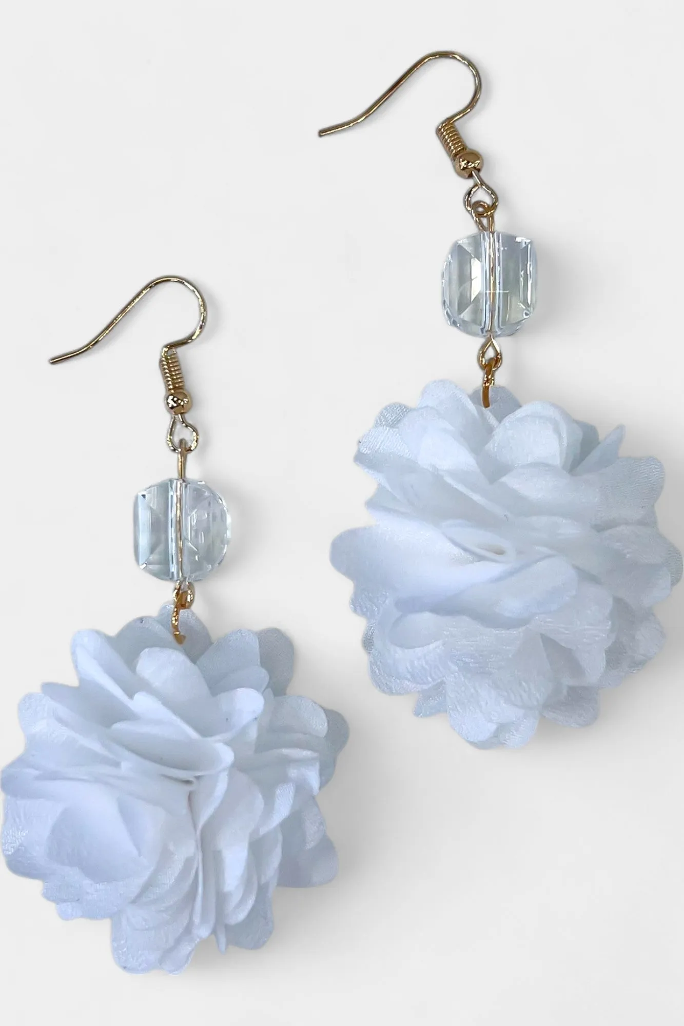 White Petal Flower Dangle Earrings sold by ZZs product image thumbnail 3