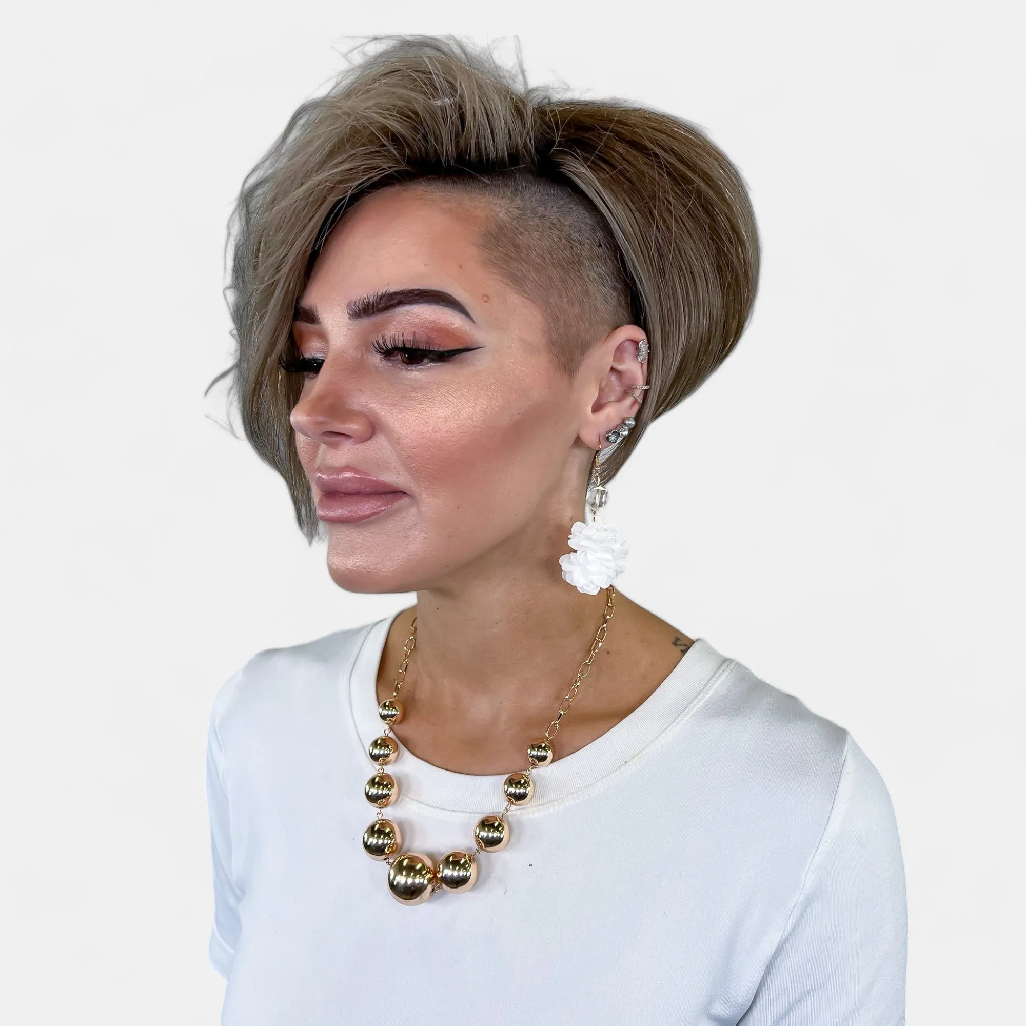 White Petal Flower Dangle Earrings sold by ZZs product image thumbnail 4