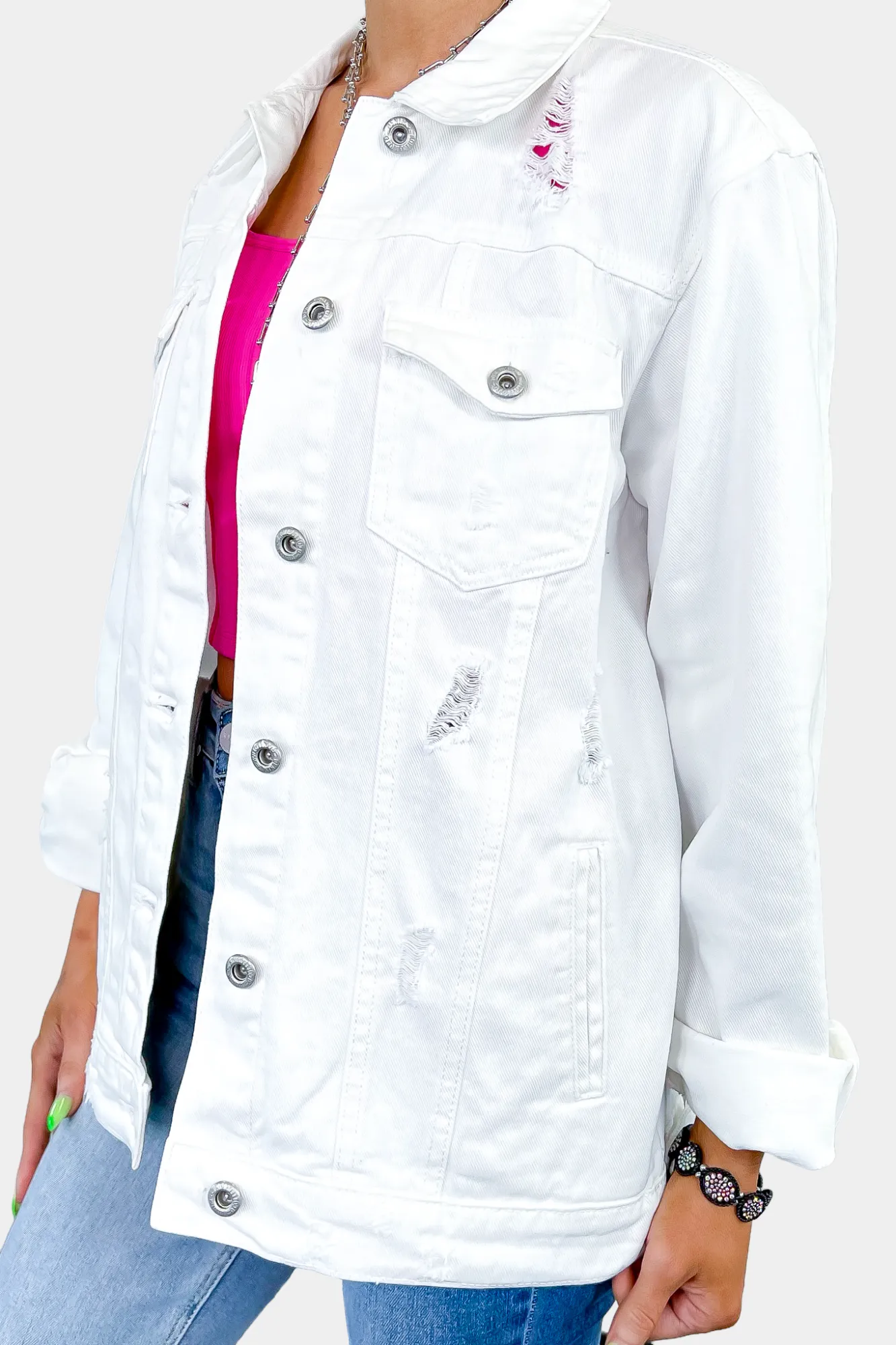 Distressed Oversized Denim Jacket sold by ZZs product image thumbnail 5