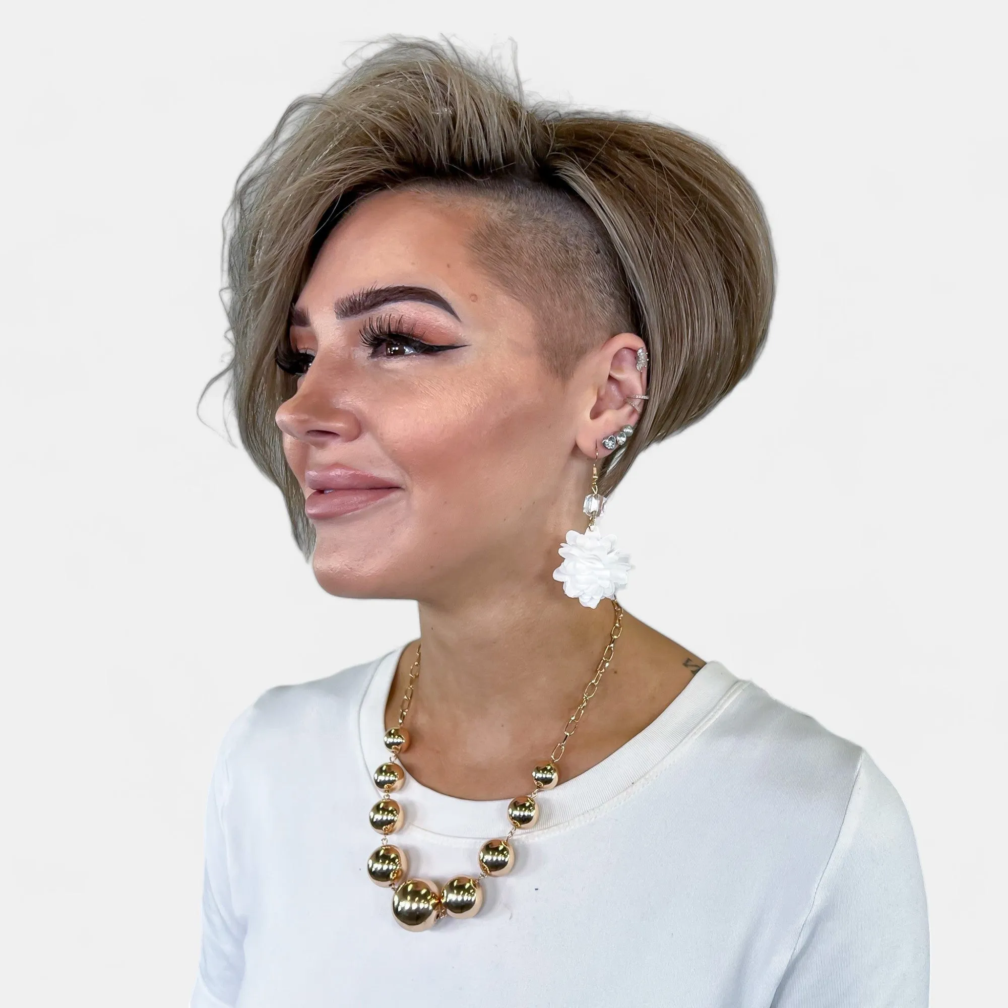 White Petal Flower Dangle Earrings sold by ZZs product image thumbnail 2