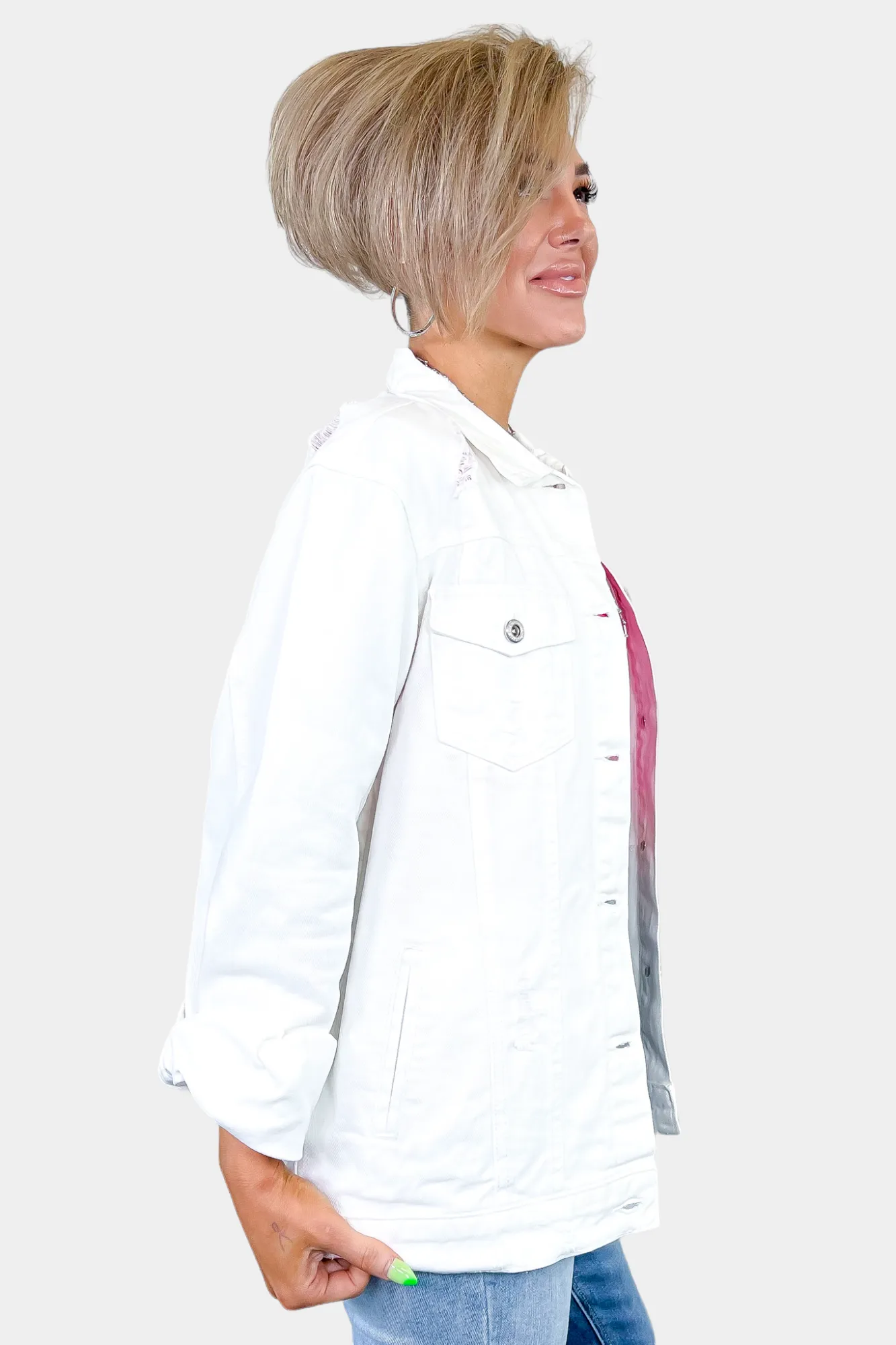 Distressed Oversized Denim Jacket sold by ZZs product image thumbnail 3